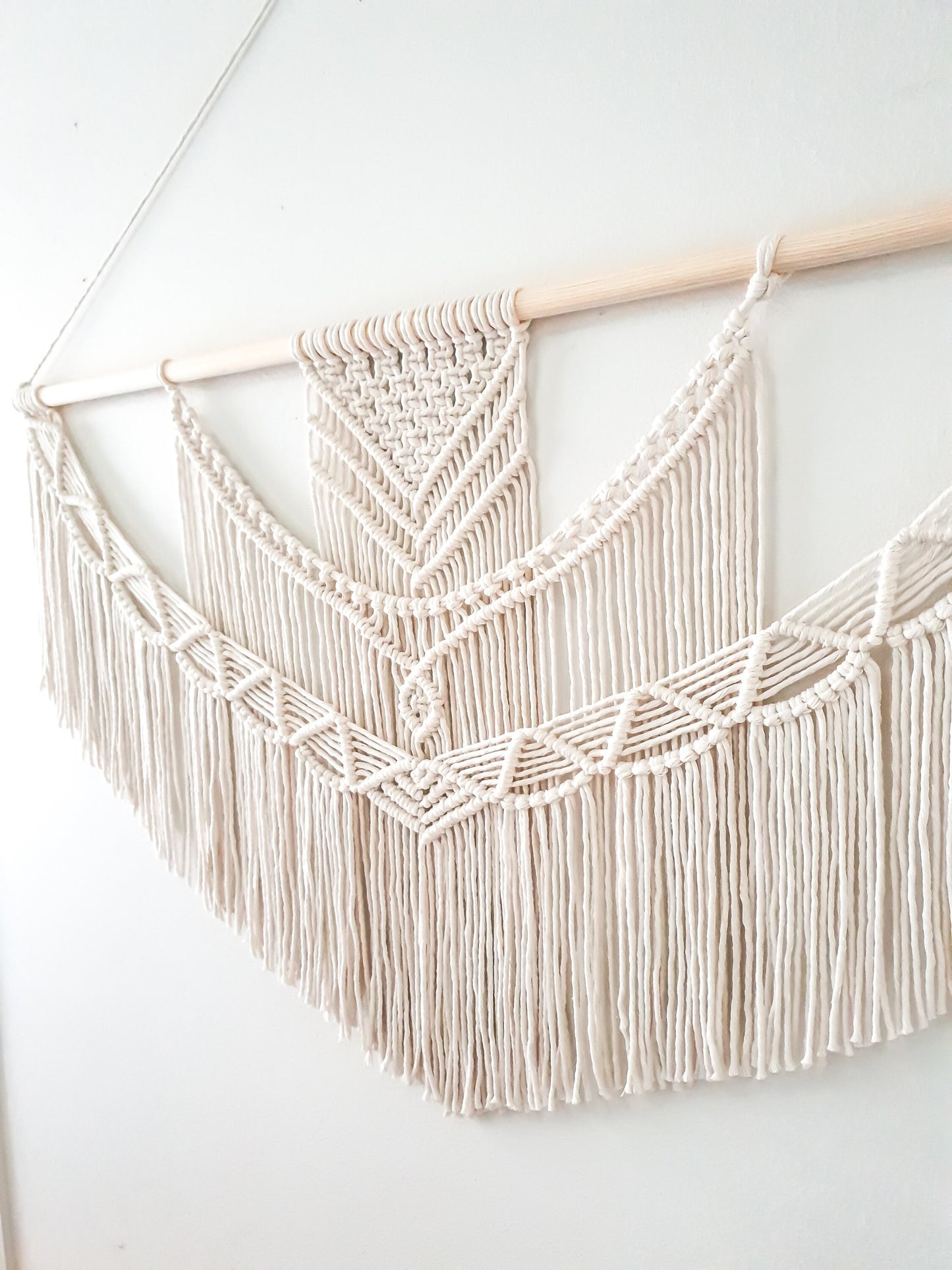 Extra Large Macrame Wall Hanging, 5 Size Options Macrame Wall Art, Woven Wall Hanging, Boho Wall Decor, Macrame, Ivory, Beige,Minimalist