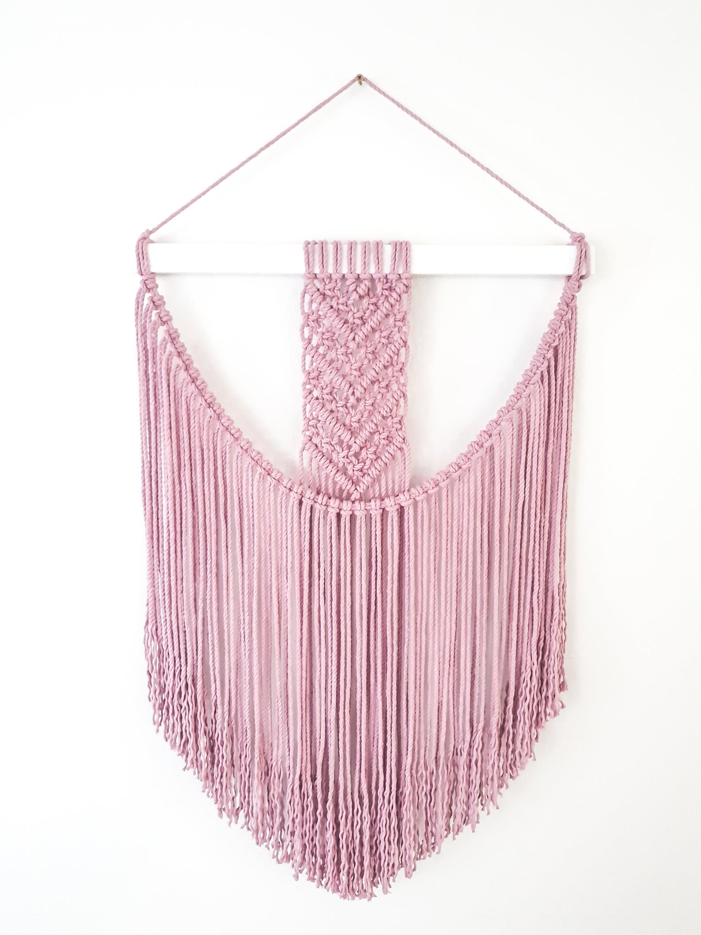 Handmade Pink Macrame Wall Hanging / Bohemian Decor / Boho Macrame / Macrame Tapestry / Woven Wall Art / Cotton Rope