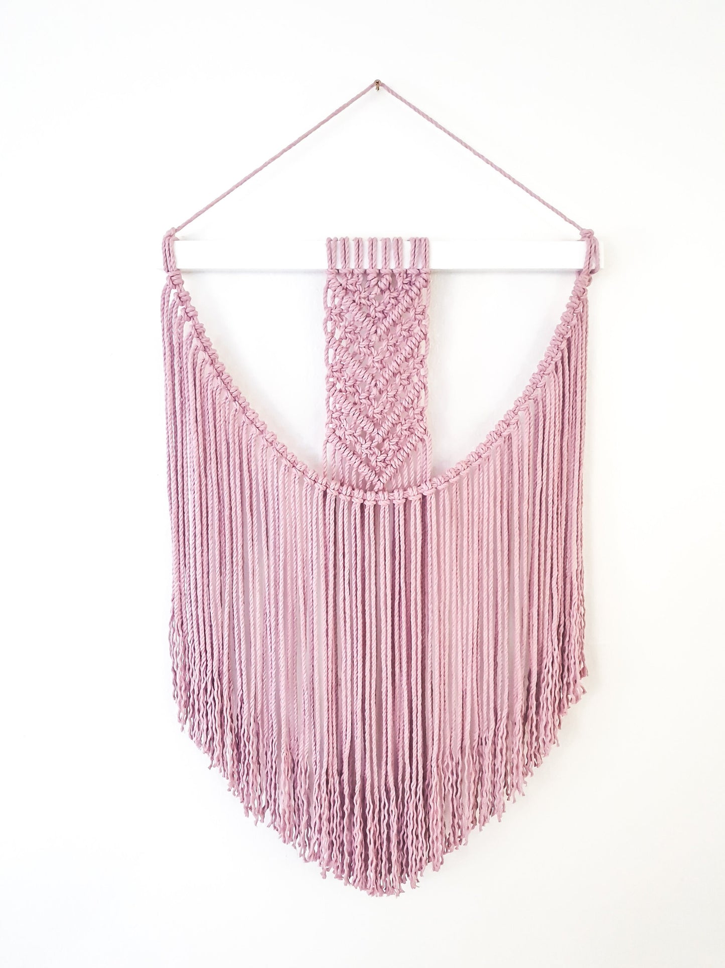 Handmade Pink Macrame Wall Hanging / Bohemian Decor / Boho Macrame / Macrame Tapestry / Woven Wall Art / Cotton Rope