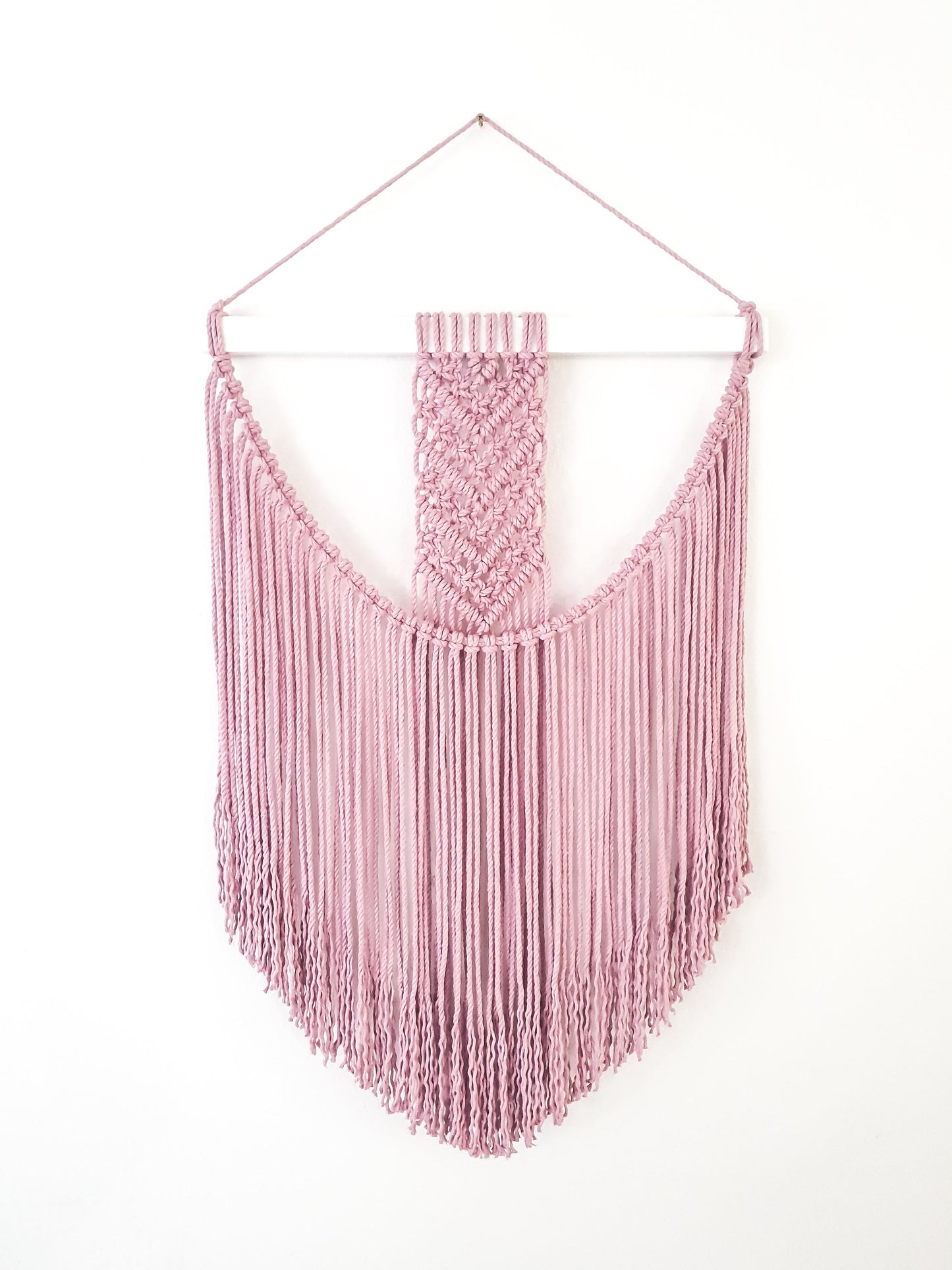 Handmade Pink Macrame Wall Hanging / Bohemian Decor / Boho Macrame / Macrame Tapestry / Woven Wall Art / Cotton Rope