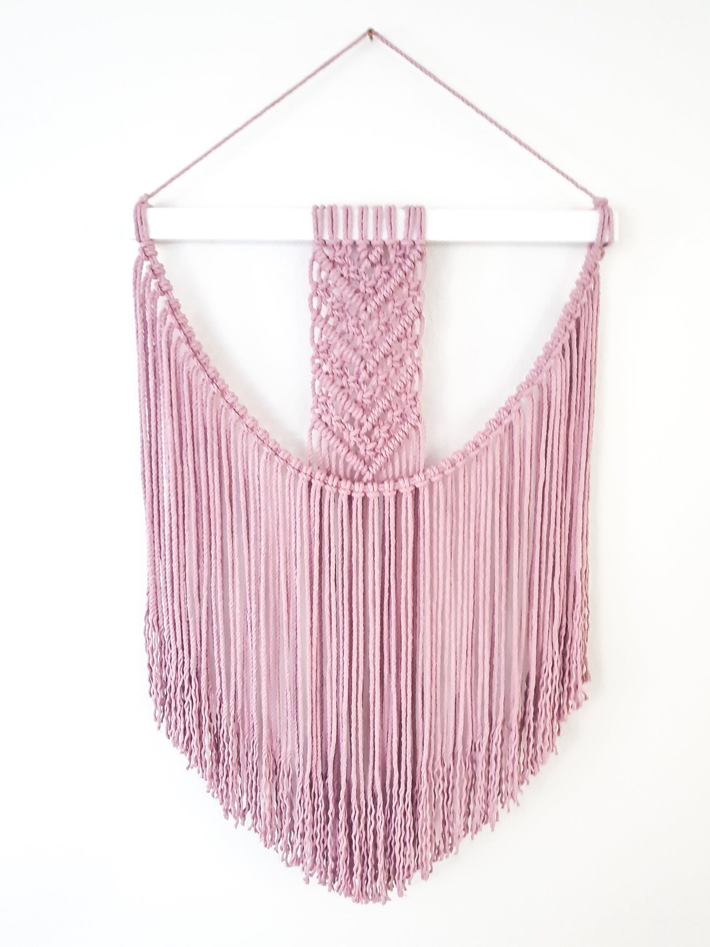 Handmade Pink Macrame Wall Hanging / Bohemian Decor / Boho Macrame / Macrame Tapestry / Woven Wall Art / Cotton Rope
