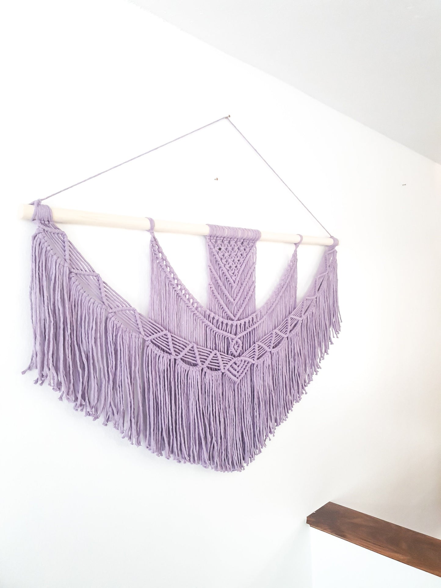 X Large Macrame Wall Hanging, 5 Size Options, Macrame Wall Art, Woven Wall Hanging, Boho Wall Decor, lavender purple, Wedding Backdrop