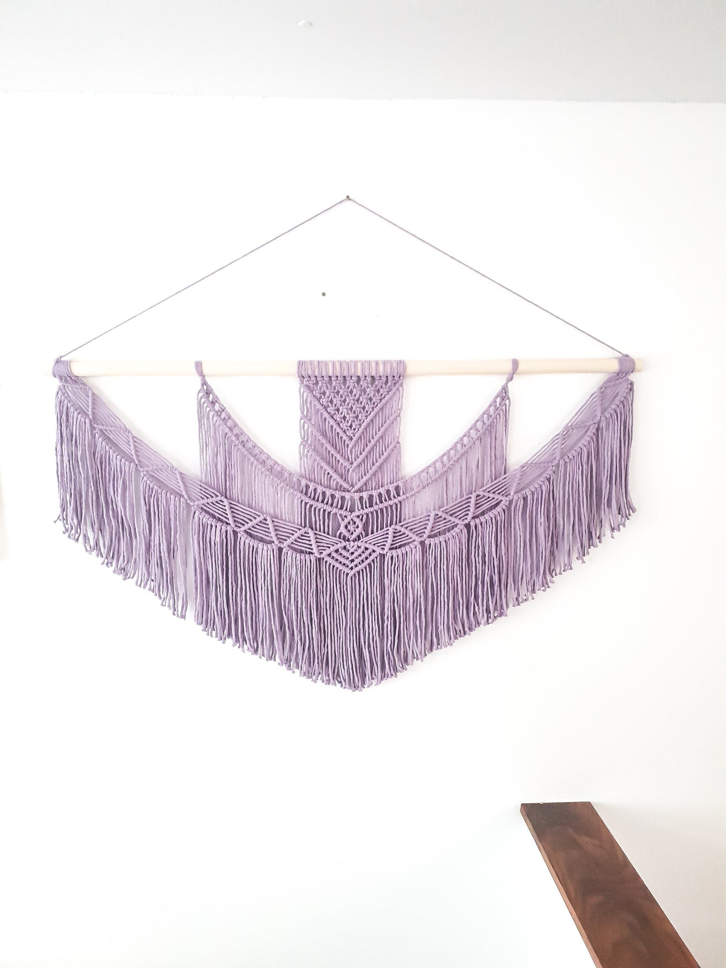 X Large Macrame Wall Hanging, 5 Size Options, Macrame Wall Art, Woven Wall Hanging, Boho Wall Decor, lavender purple, Wedding Backdrop