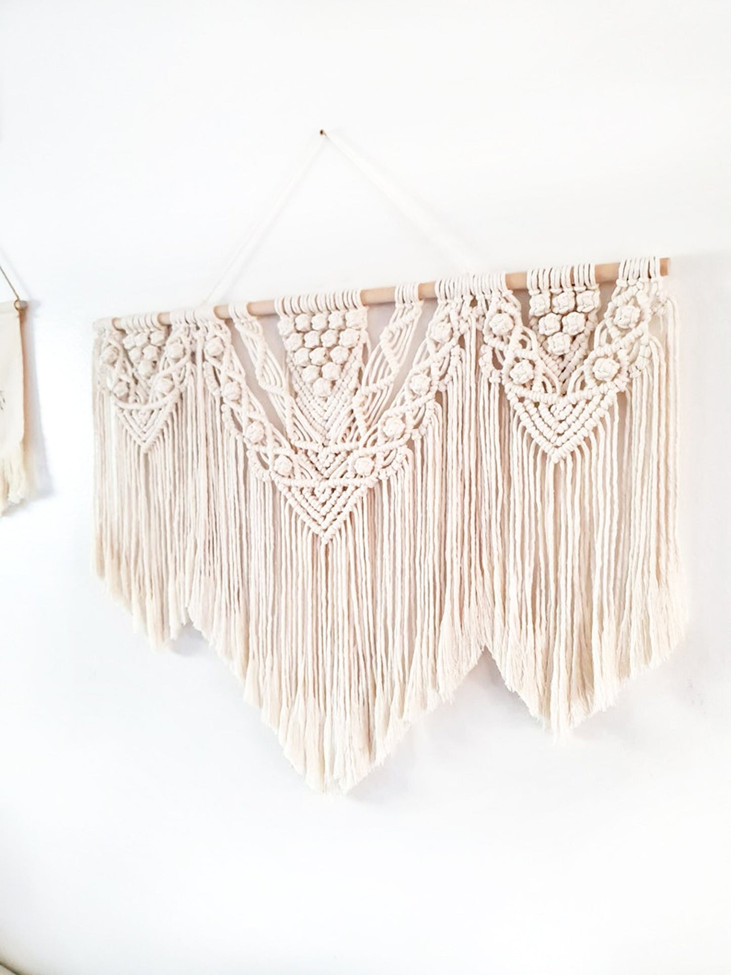 Large Beige Handmade Macrame Wall Hanging, 4 Size Options