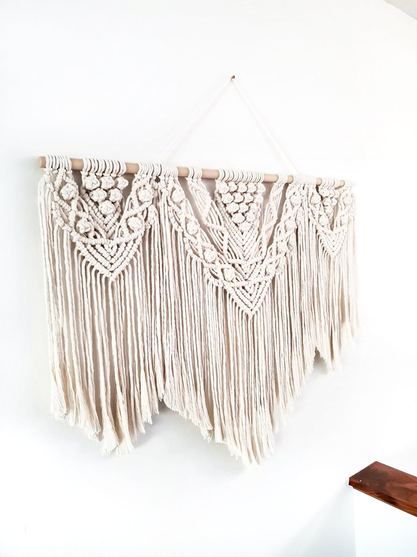 Large Beige Handmade Macrame Wall Hanging, 4 Size Options