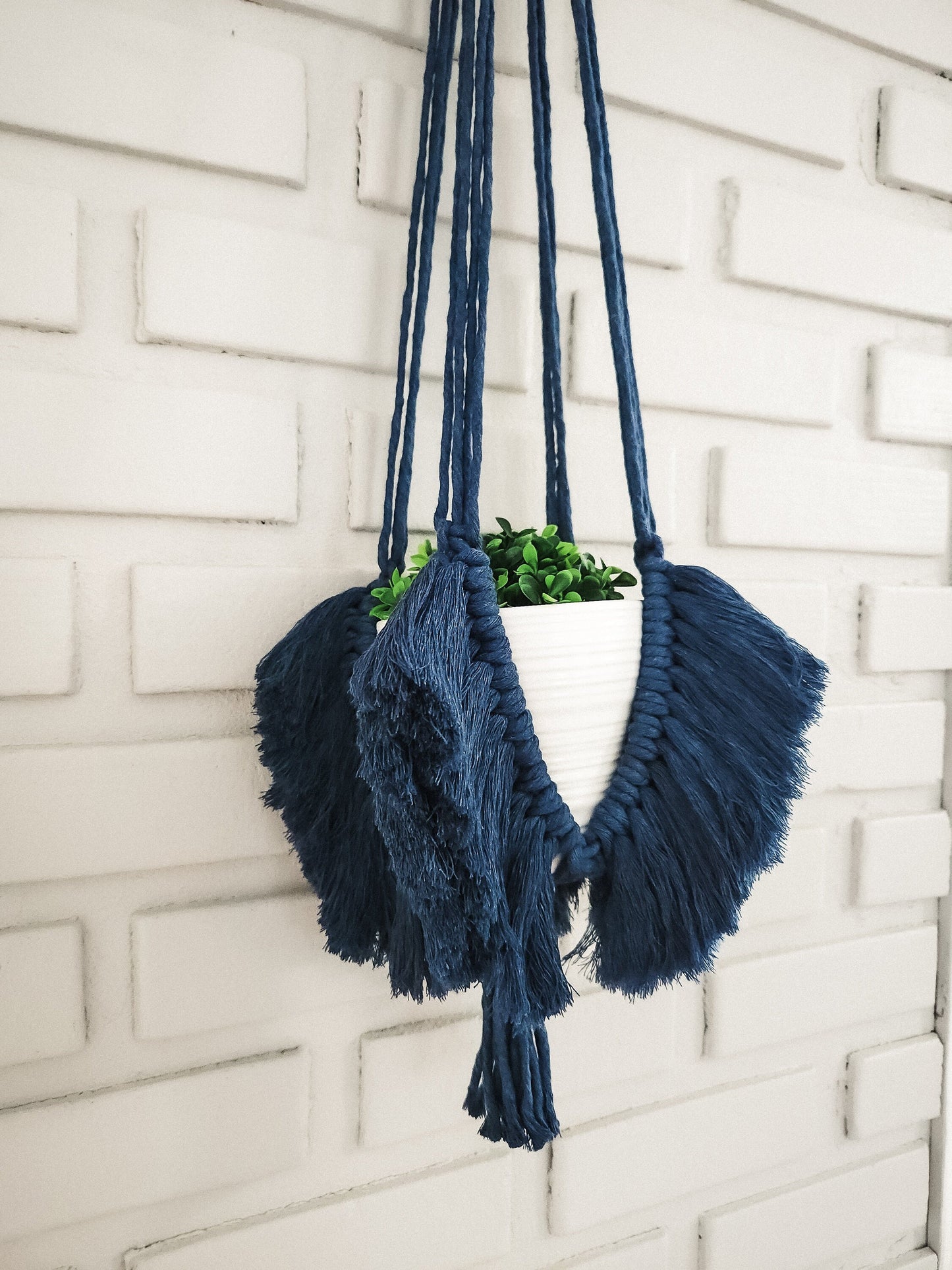 Macrame Fringe Plant Hanger, Available in Many Colors, Boho Plant Hanger, Boho House Decor, Tassel Plant Hanger
