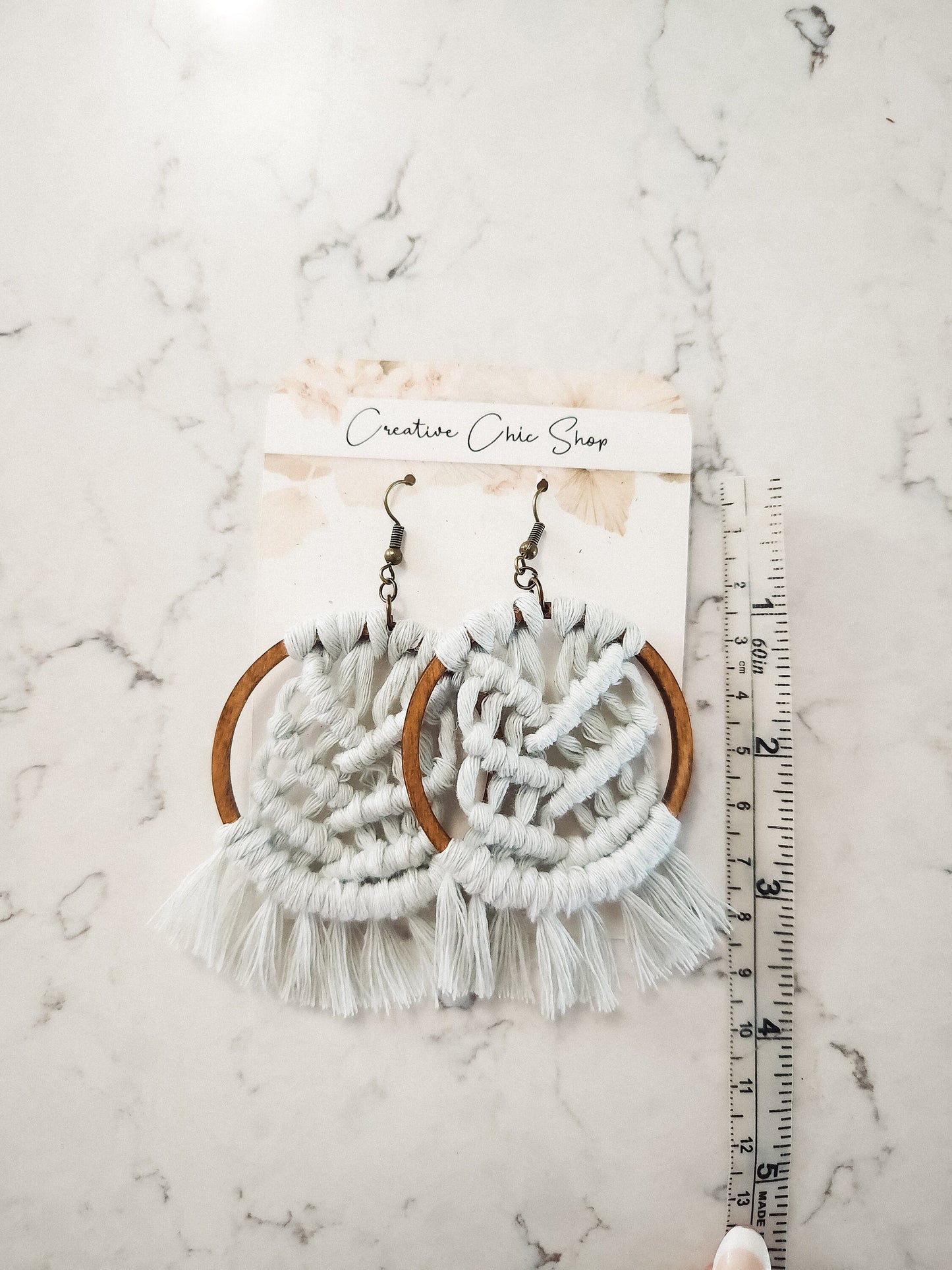 Handmade Macrame Hoop Earrings, Gold or Silver Color Hoops, Multiple Color Options for Macrame, Macrame Earrings, Dangle earrings, Macrame