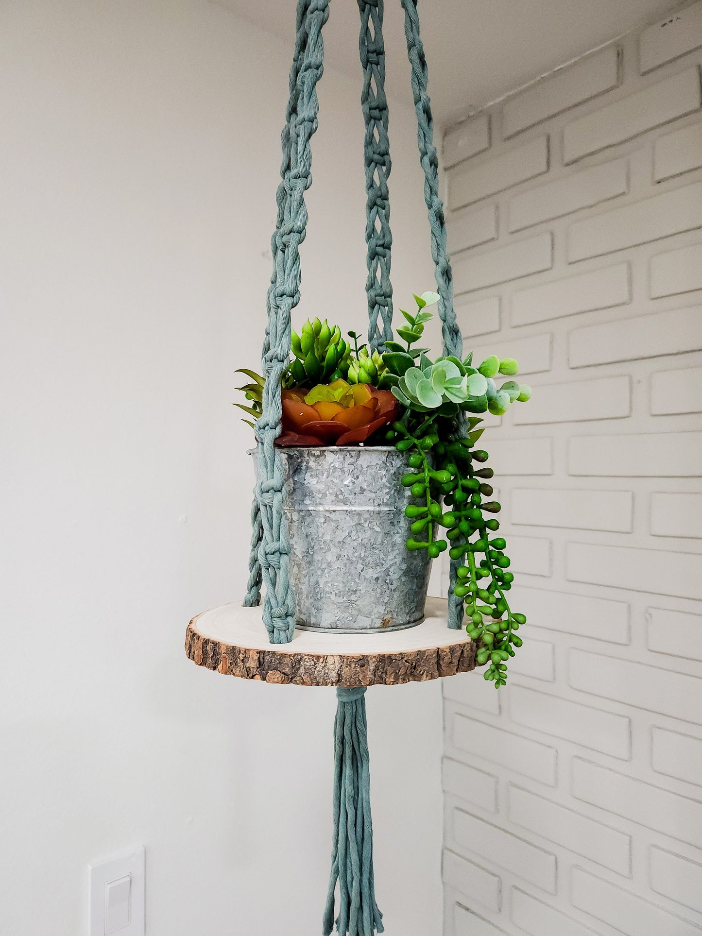 Macrame Hanging Shelf, Available in Many Colors, Boho Plant Hanger, Boho House Decor, Tassel Plant Hanger