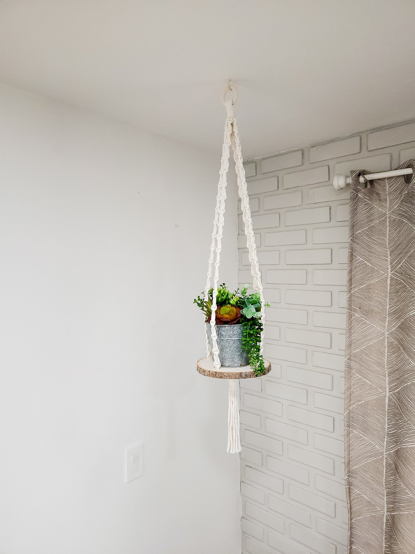 Macrame Hanging Shelf, Available in Many Colors, Boho Plant Hanger, Boho House Decor, Tassel Plant Hanger