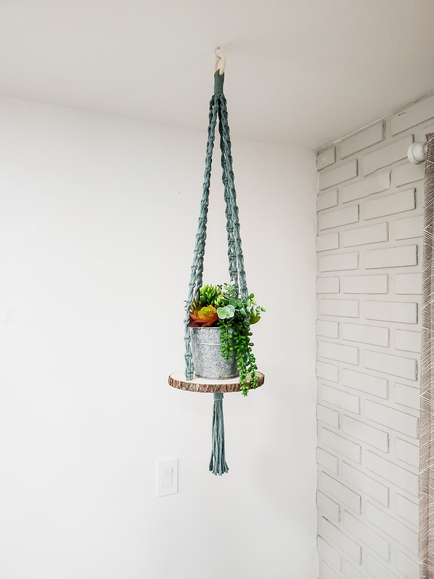 Macrame Hanging Shelf, Available in Many Colors, Boho Plant Hanger, Boho House Decor, Tassel Plant Hanger