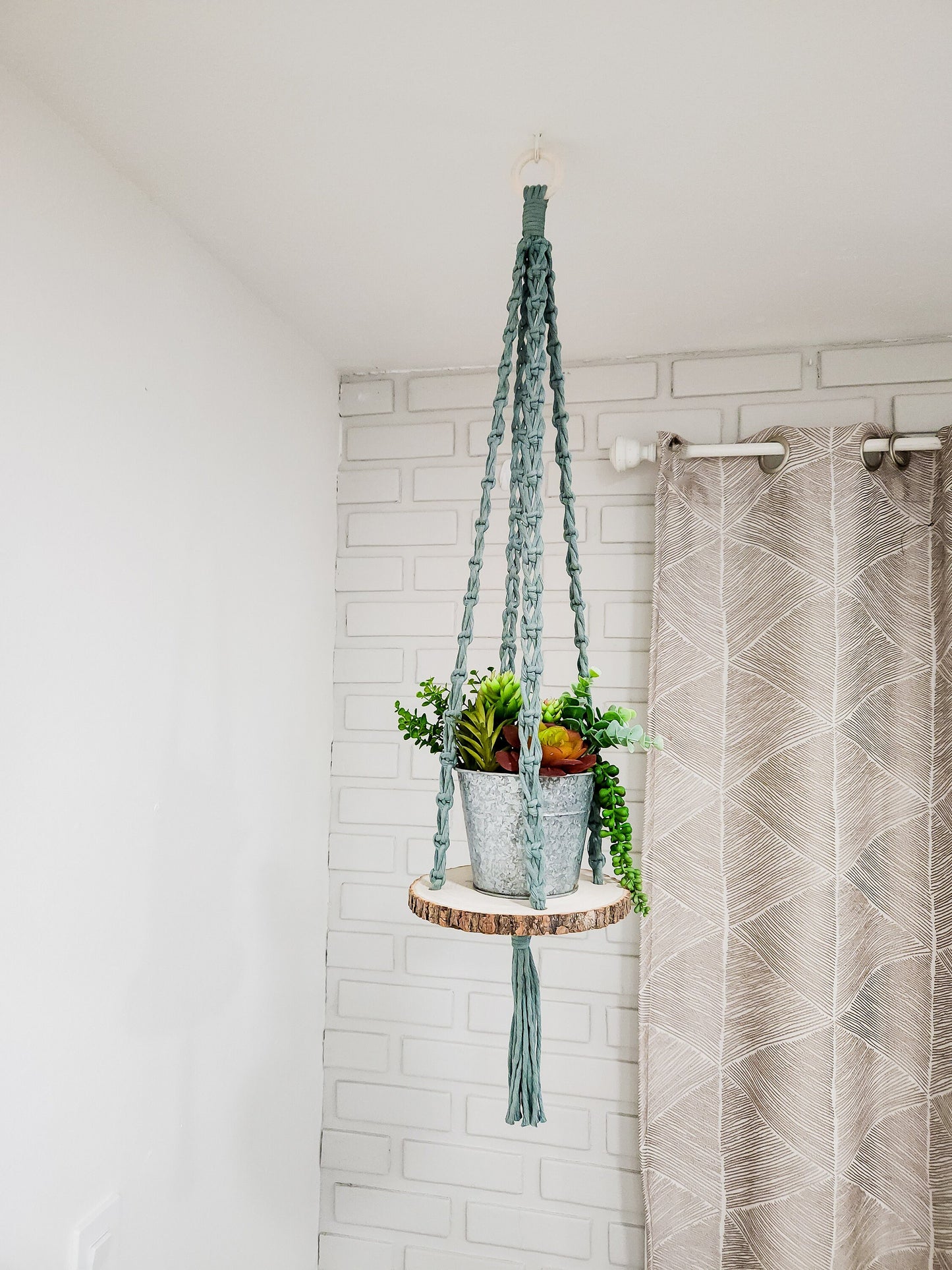 Macrame Hanging Shelf, Available in Many Colors, Boho Plant Hanger, Boho House Decor, Tassel Plant Hanger