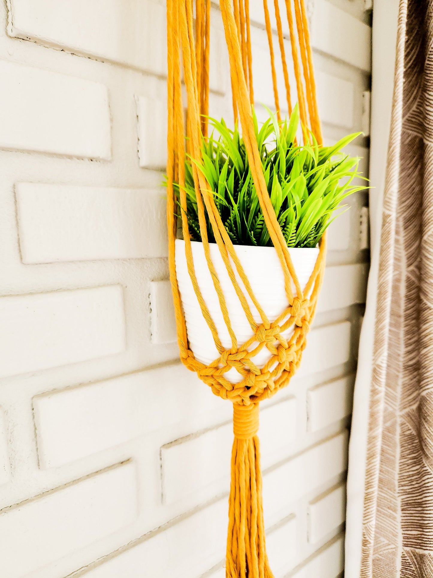 Macrame Plant Hanger on Antler, Boho Plant Hanger, Boho House Decor, Tassel Plant Hanger
