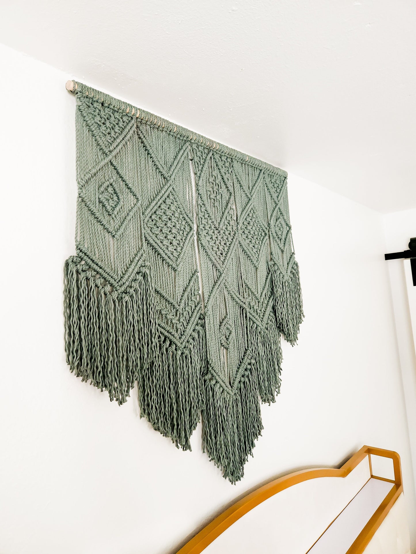 Extra Large Handmade Macrame Wall Hanging, Handmade in United States, 3 Feet Wide, 3 Feet Long, Laurel Color Macrame