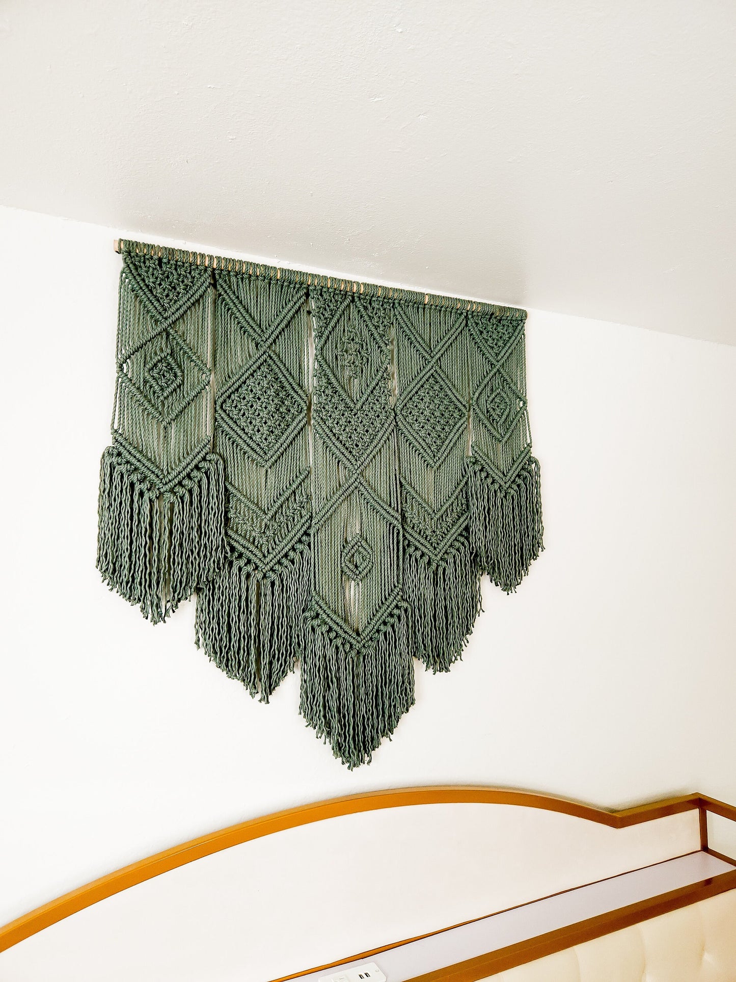 Extra Large Handmade Macrame Wall Hanging, Handmade in United States, 3 Feet Wide, 3 Feet Long, Laurel Color Macrame