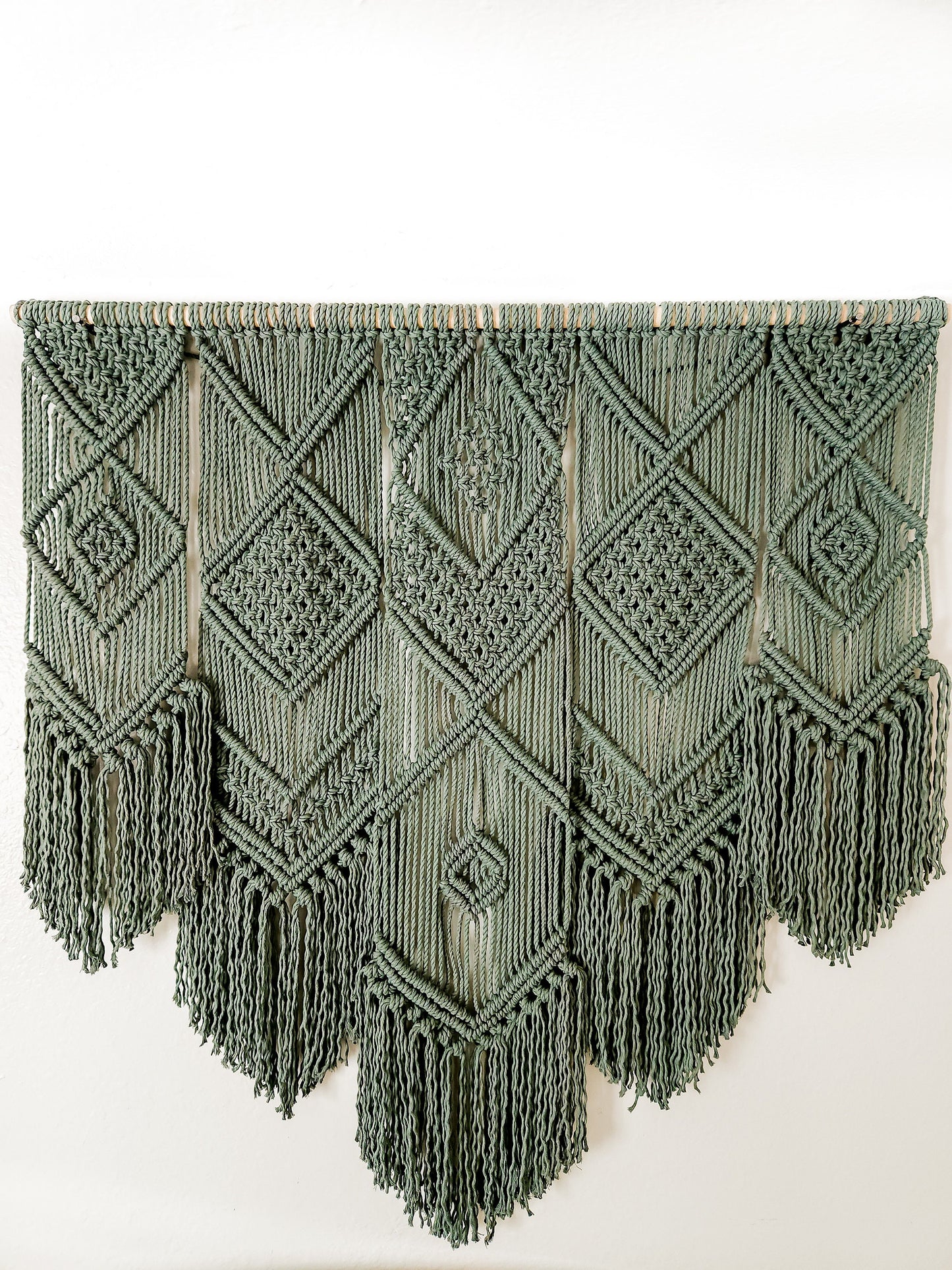 Extra Large Handmade Macrame Wall Hanging, Handmade in United States, 3 Feet Wide, 3 Feet Long, Laurel Color Macrame