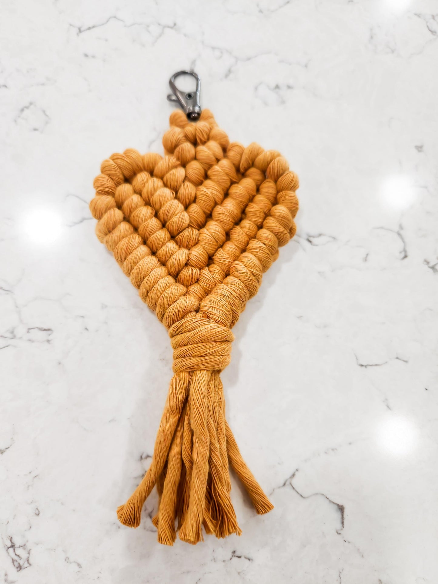 DIY Heart Macrame Keychain Kit, Available in Many Colors