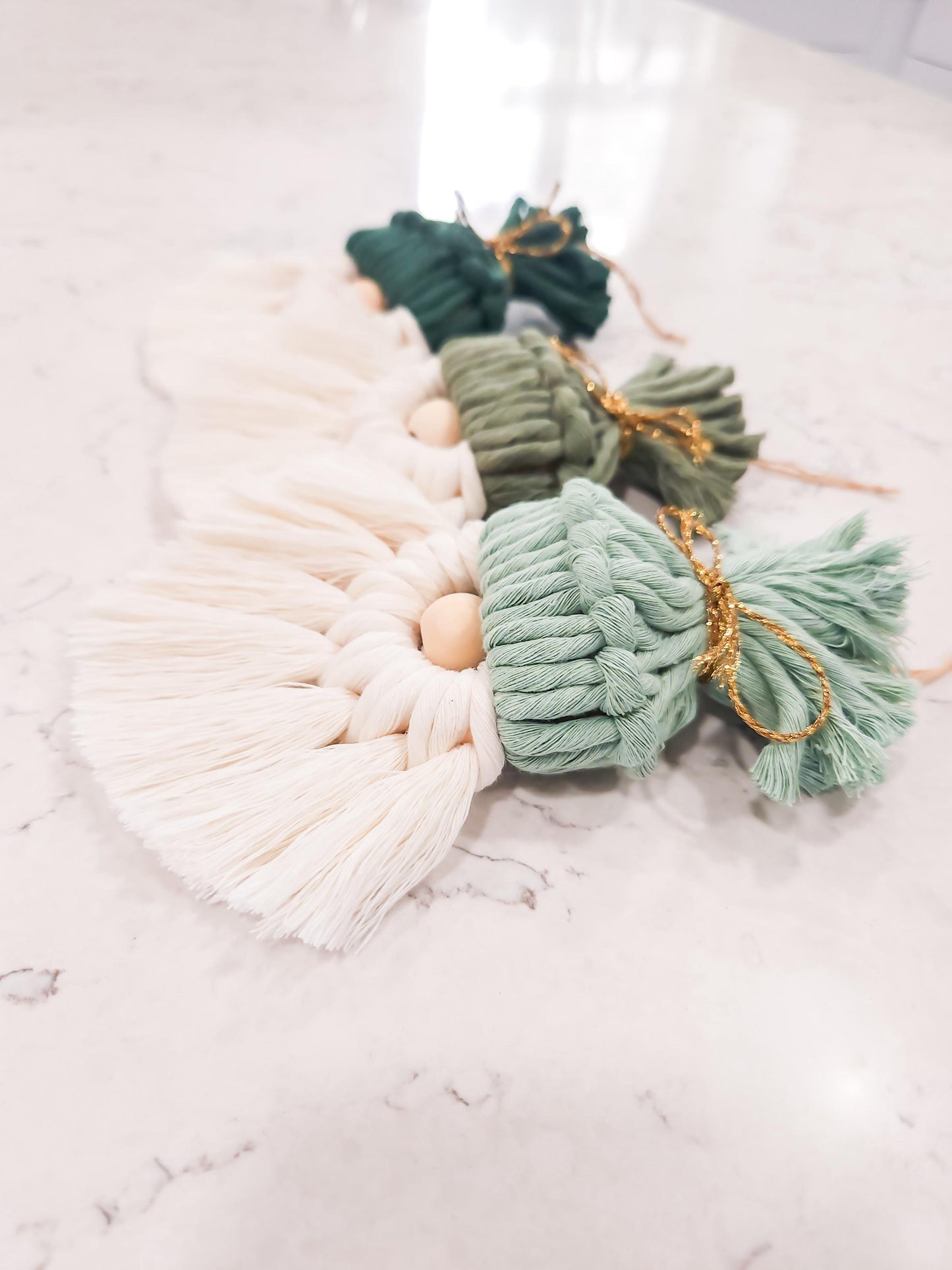 Macrame Gnome Ornament, Available in Many Colors, Cute Christmas Tree Decor