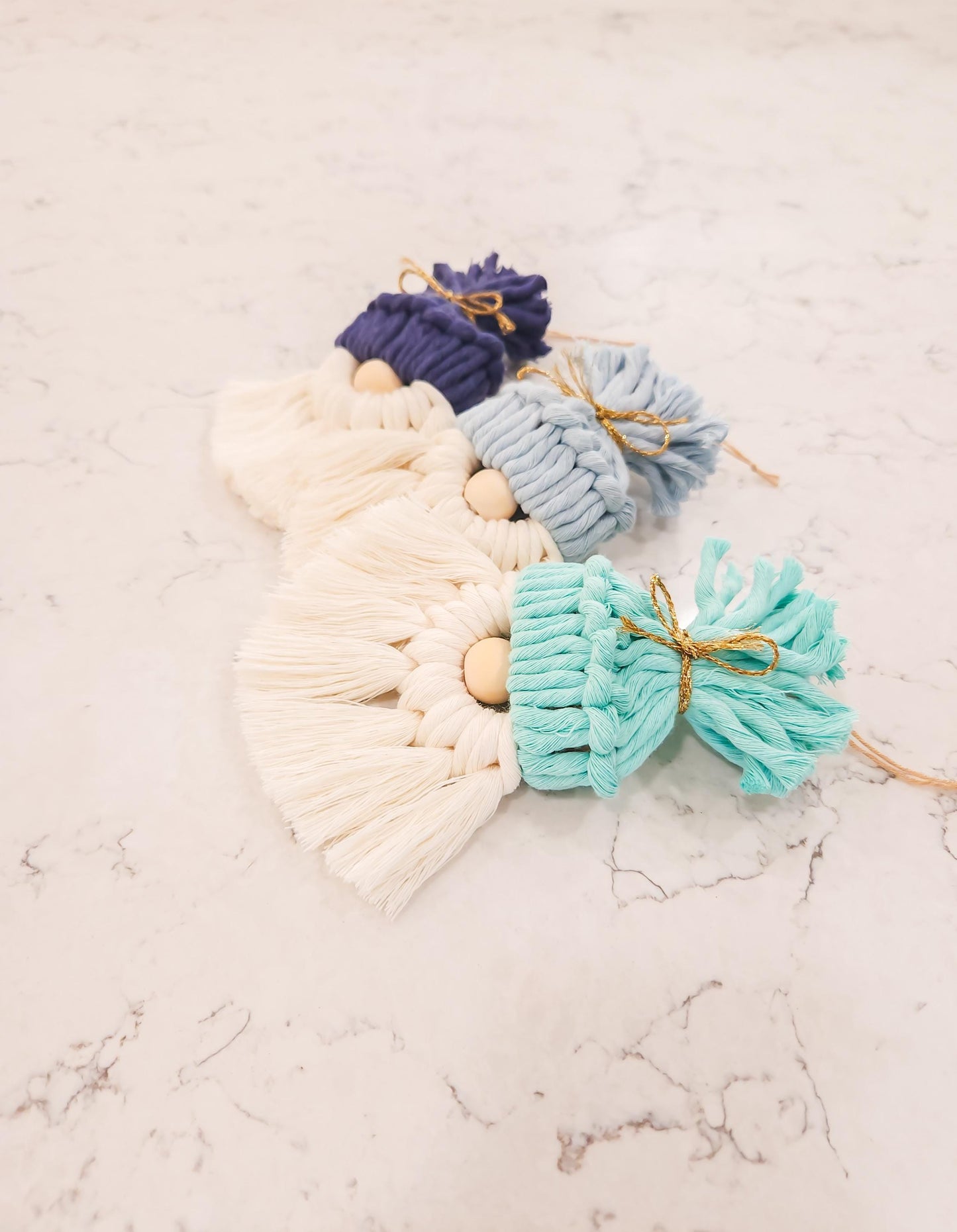 Macrame Gnome Ornament, Available in Many Colors, Cute Christmas Tree Decor
