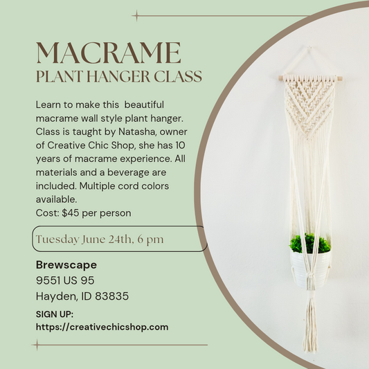 Macrame Wall Plant Hanger Class at Brewscape in Hayden, ID