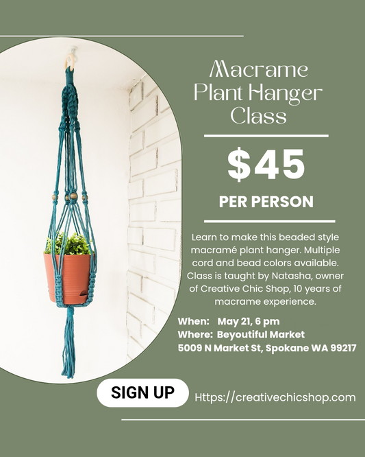 Macrame Plant Hanger Class at Beyoutiful Market