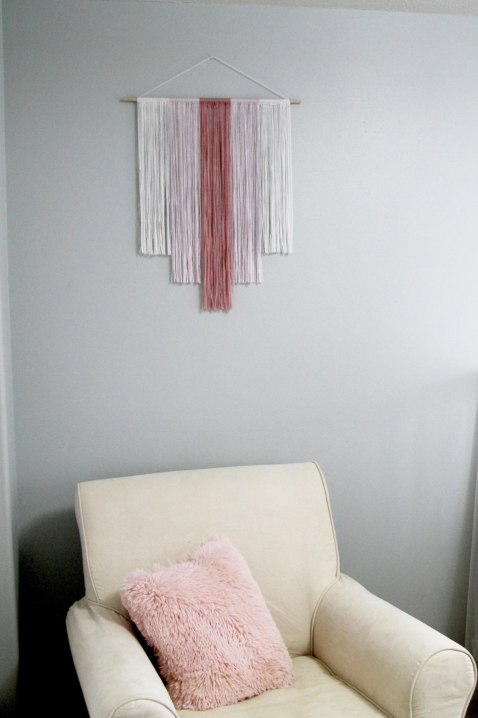 Handmade Rose Pink and White Wall Hanging