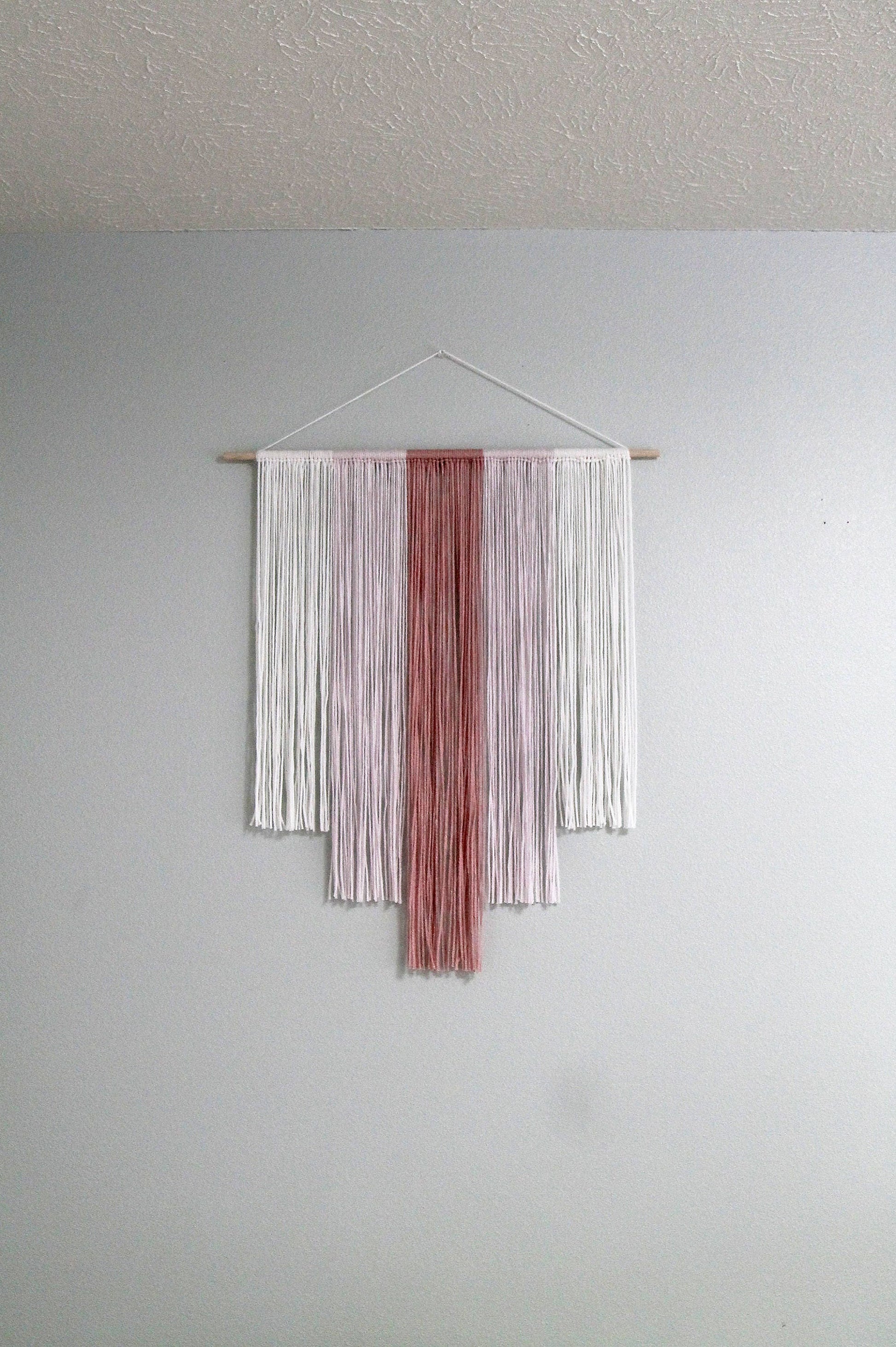 Handmade Rose Pink and White Wall Hanging