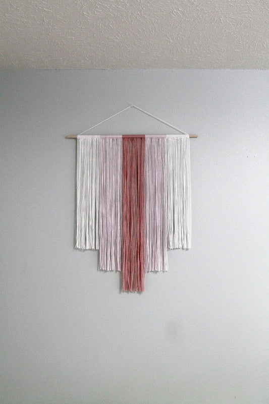 Handmade Rose Pink and White Wall Hanging