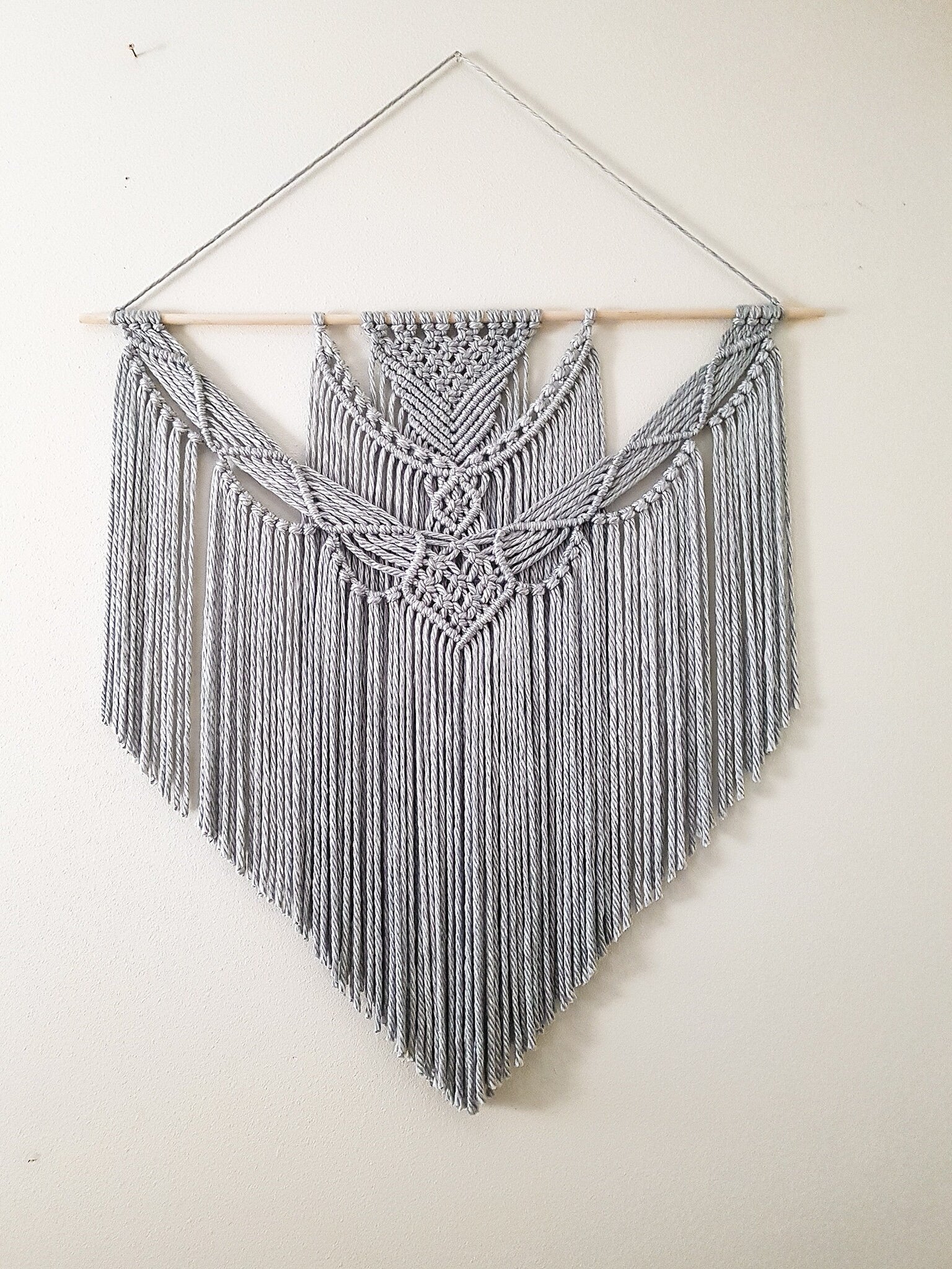Extra Large Handmade Macrame Wall Hanging // Handmade in United States - Spokane, Washington // 3 Feet Wide and 3 Feet Long