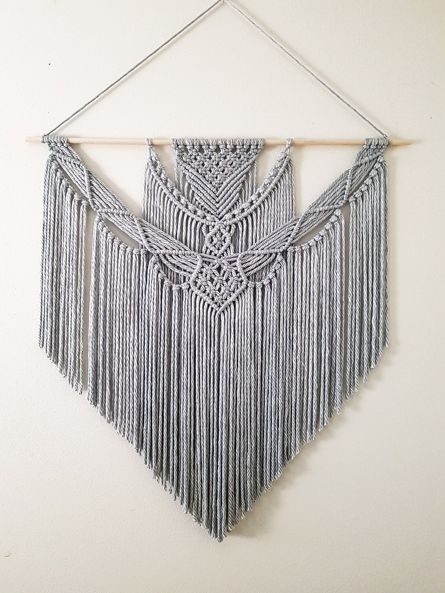 Extra Large Handmade Macrame Wall Hanging // Handmade in United States - Spokane, Washington // 3 Feet Wide and 3 Feet Long