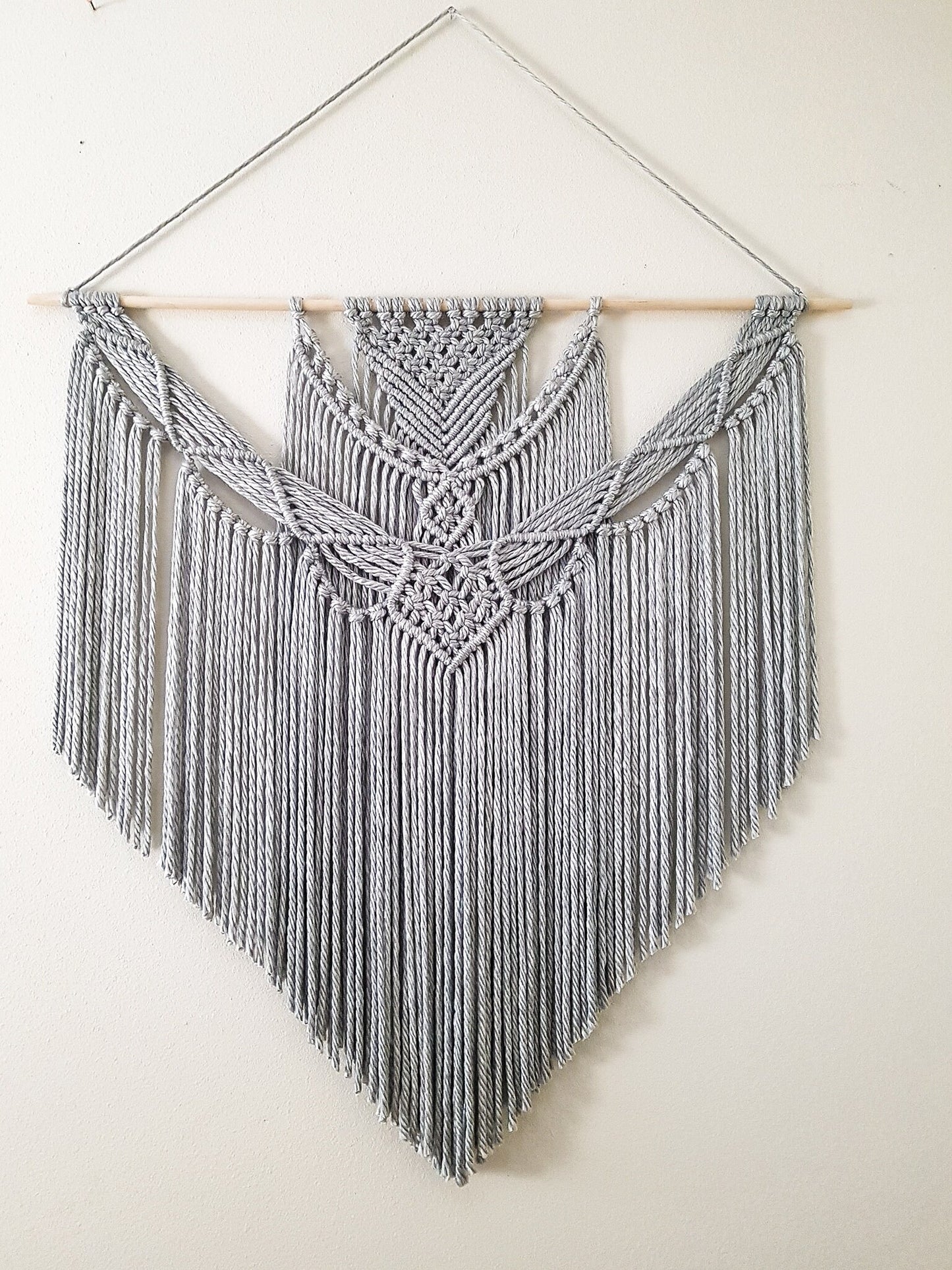 Extra Large Handmade Macrame Wall Hanging // Handmade in United States - Spokane, Washington // 3 Feet Wide and 3 Feet Long