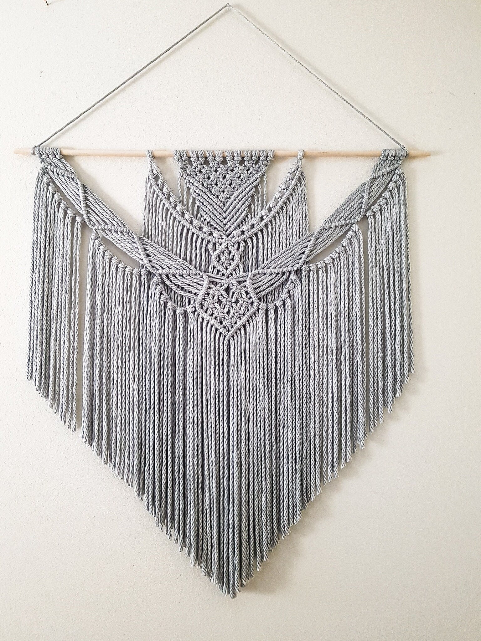 Extra Large Handmade Macrame Wall Hanging // Handmade in United States - Spokane, Washington // 3 Feet Wide and 3 Feet Long