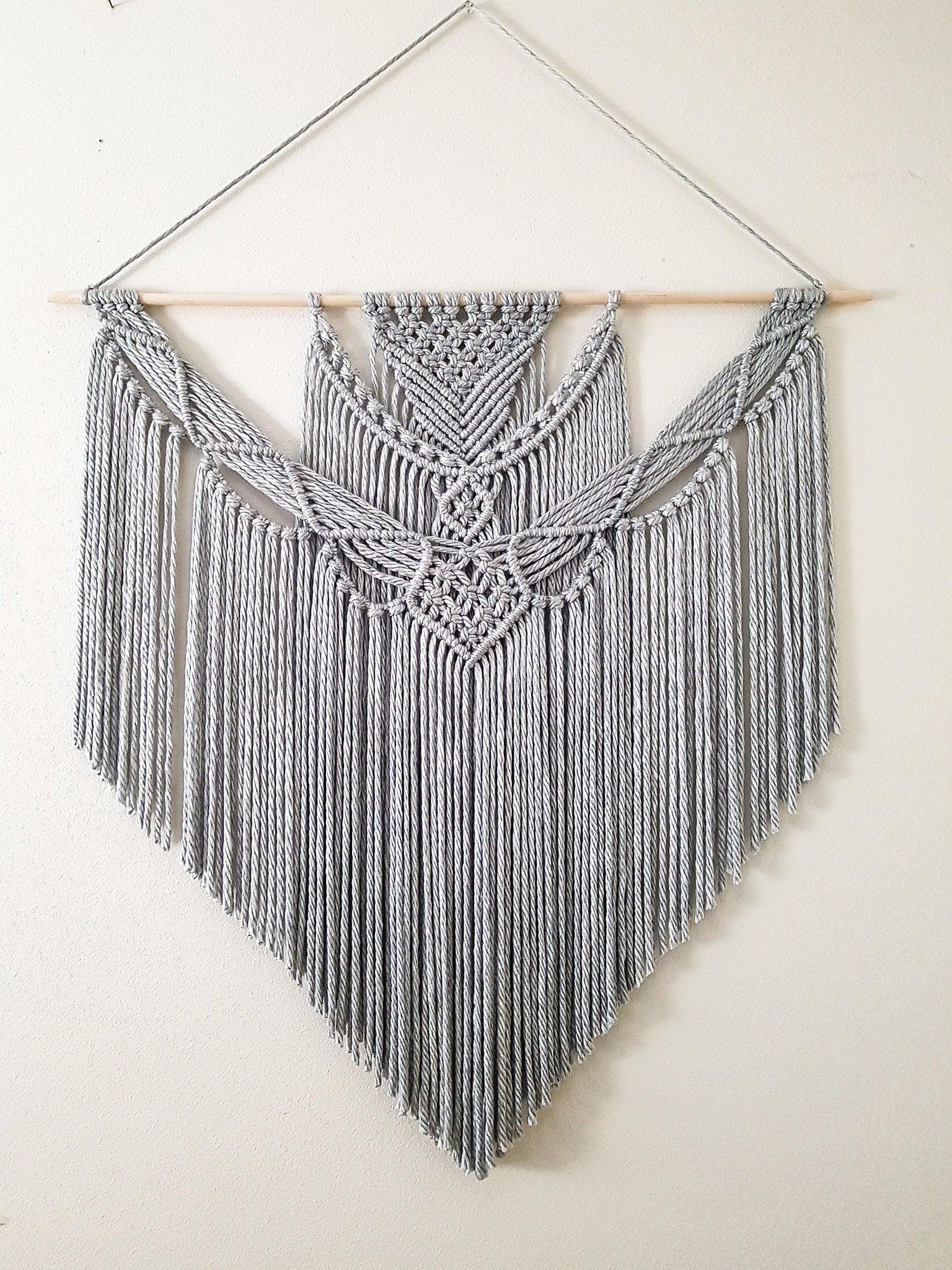 Extra Large Handmade Macrame Wall Hanging // Handmade in United States - Spokane, Washington // 3 Feet Wide and 3 Feet Long