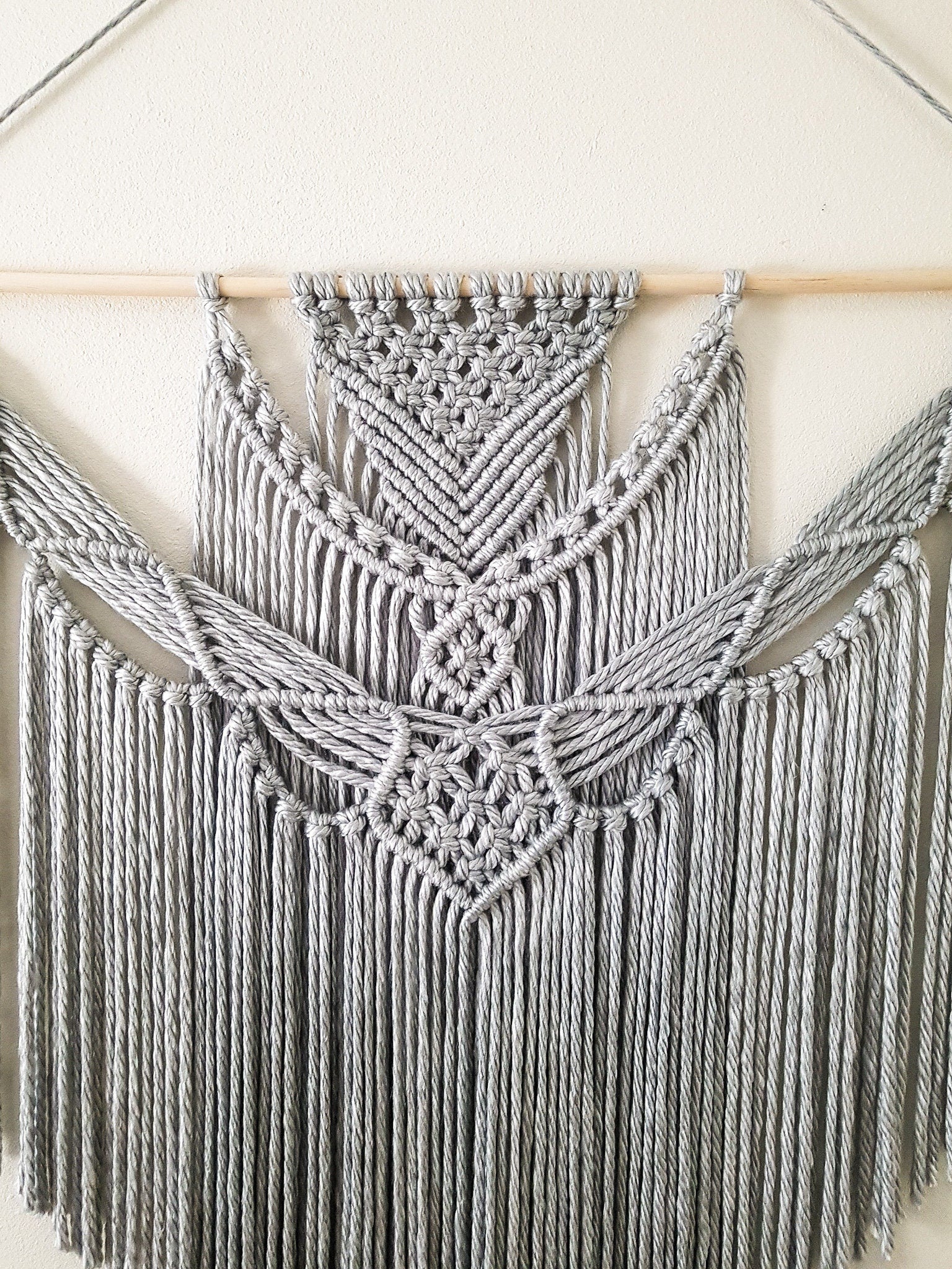 Extra Large Handmade Macrame Wall Hanging // Handmade in United States - Spokane, Washington // 3 Feet Wide and 3 Feet Long
