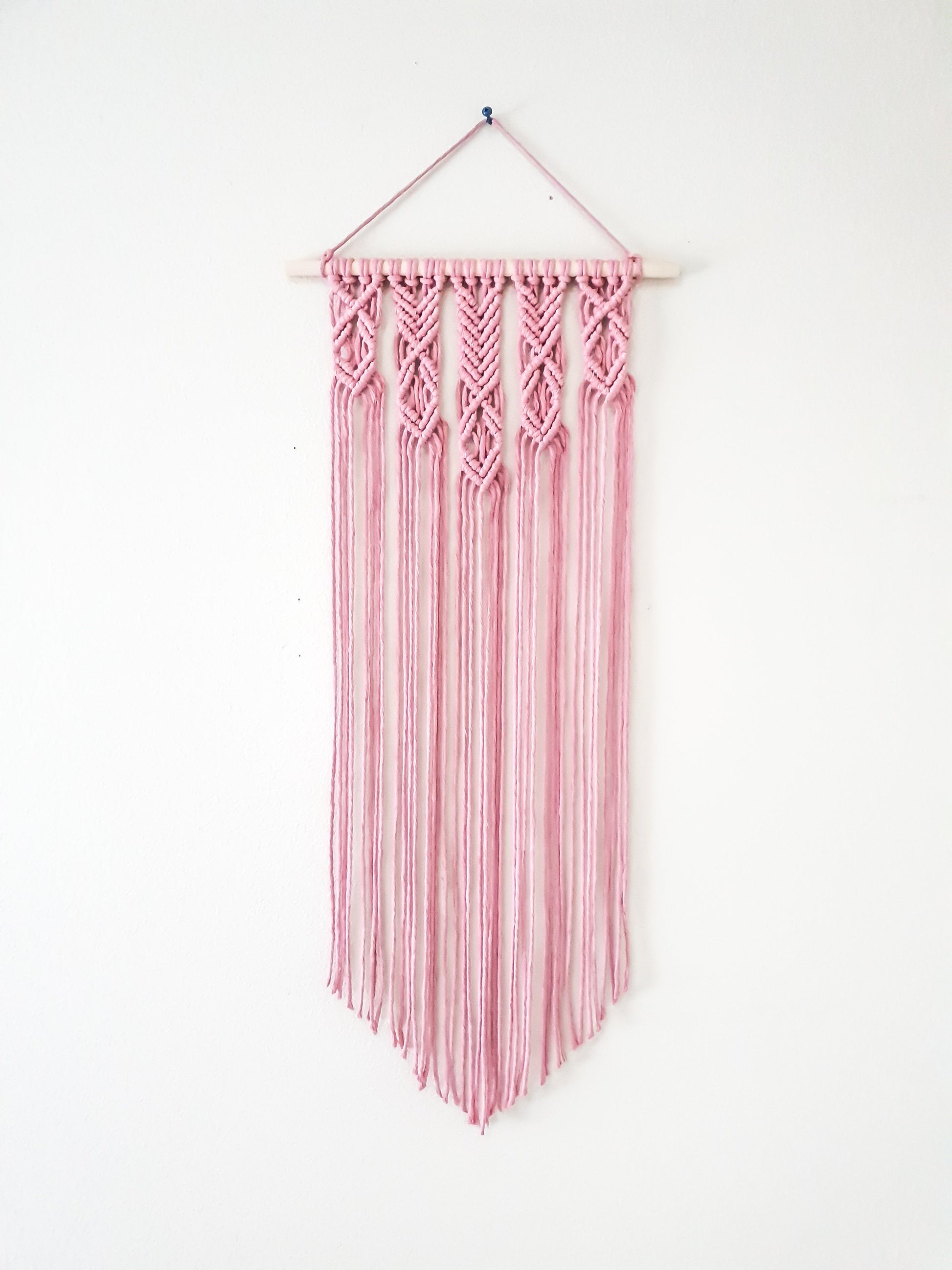 Pink Macrame Wall Hanging, Macrame Wall Art, Woven Wall Hanging, Boho Wall Decor, Wall Tapestry, Macrame, Nursery Decor, Girls Room Decor