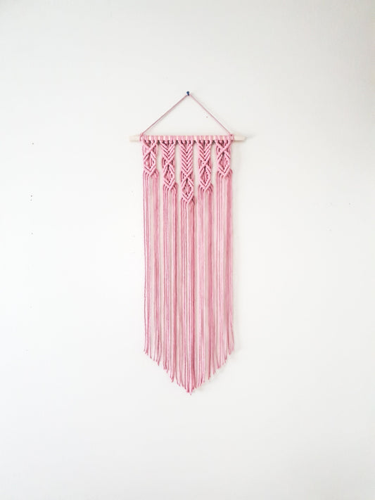 Pink Macrame Wall Hanging, Macrame Wall Art, Woven Wall Hanging, Boho Wall Decor, Wall Tapestry, Macrame, Nursery Decor, Girls Room Decor