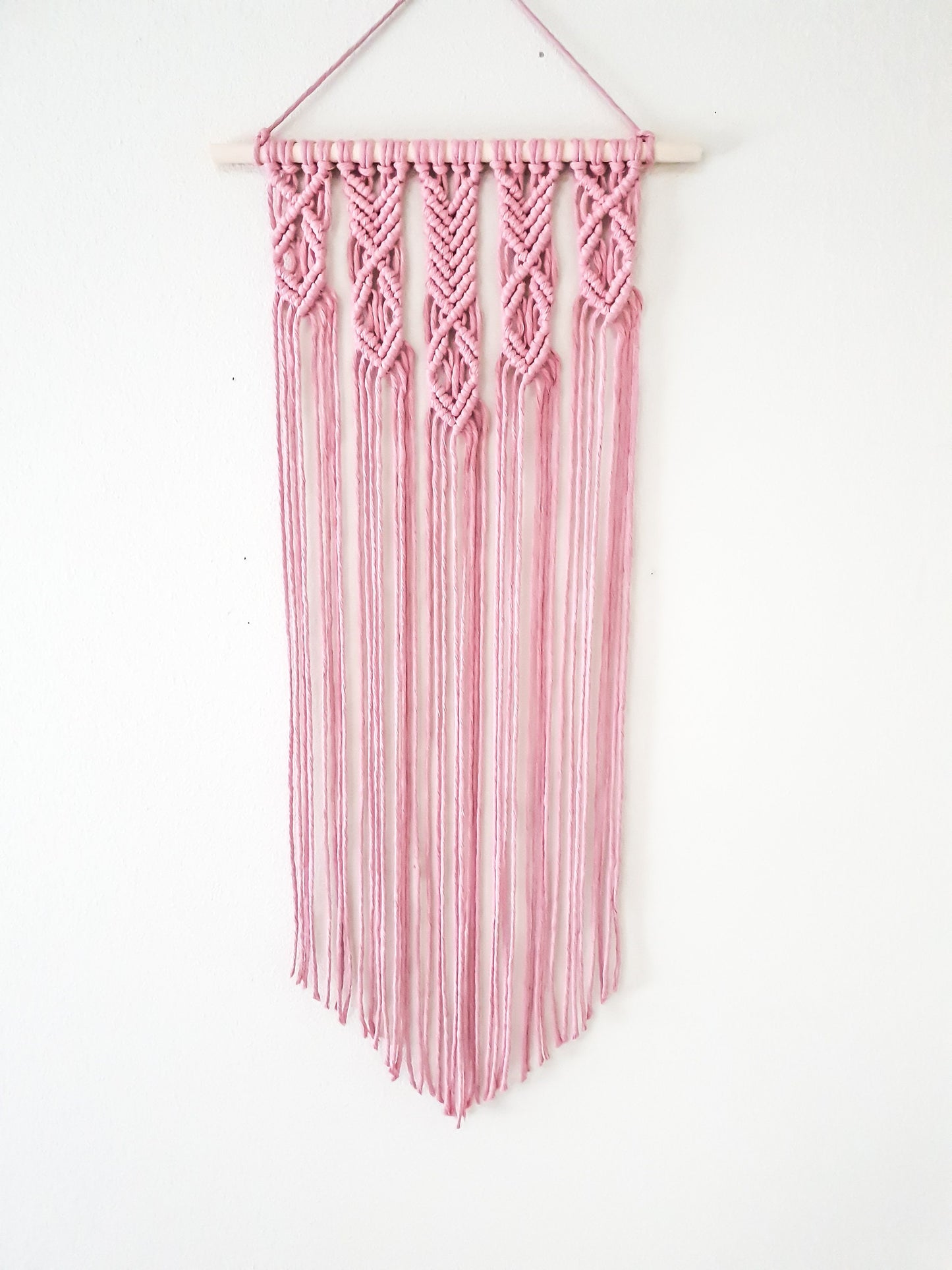 Pink Macrame Wall Hanging, Macrame Wall Art, Woven Wall Hanging, Boho Wall Decor, Wall Tapestry, Macrame, Nursery Decor, Girls Room Decor
