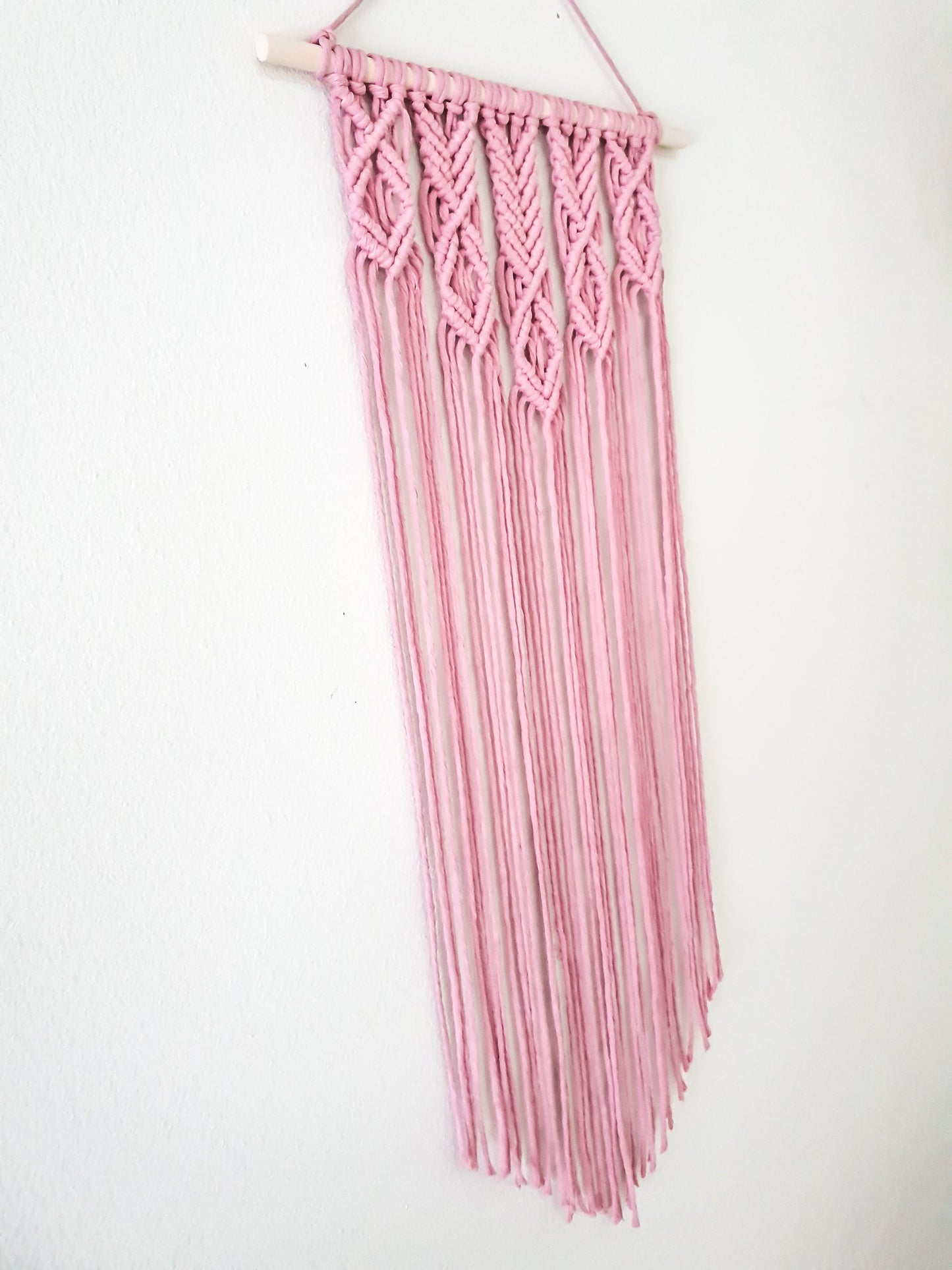 Pink Macrame Wall Hanging, Macrame Wall Art, Woven Wall Hanging, Boho Wall Decor, Wall Tapestry, Macrame, Nursery Decor, Girls Room Decor