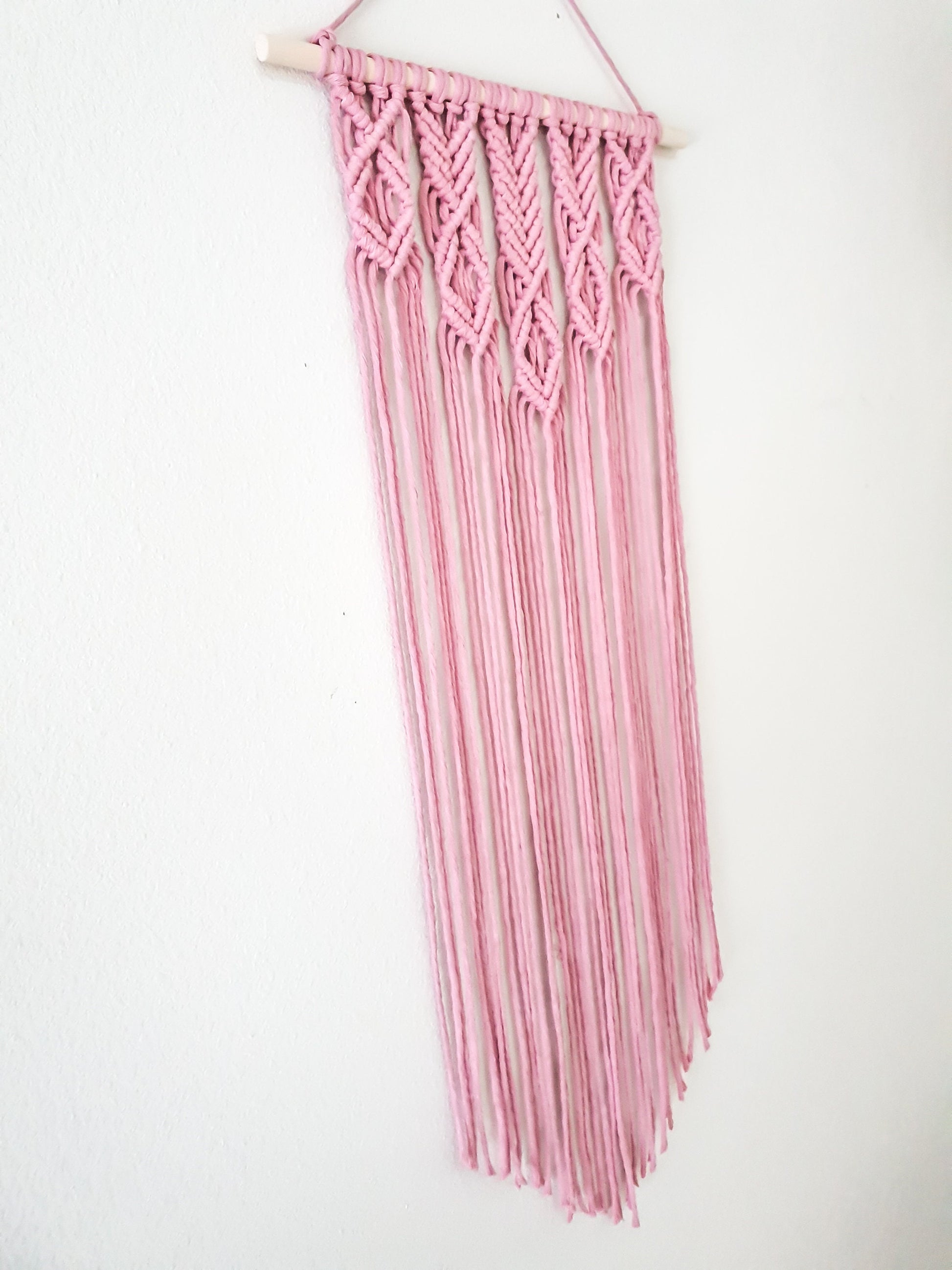 Pink Macrame Wall Hanging, Macrame Wall Art, Woven Wall Hanging, Boho Wall Decor, Wall Tapestry, Macrame, Nursery Decor, Girls Room Decor