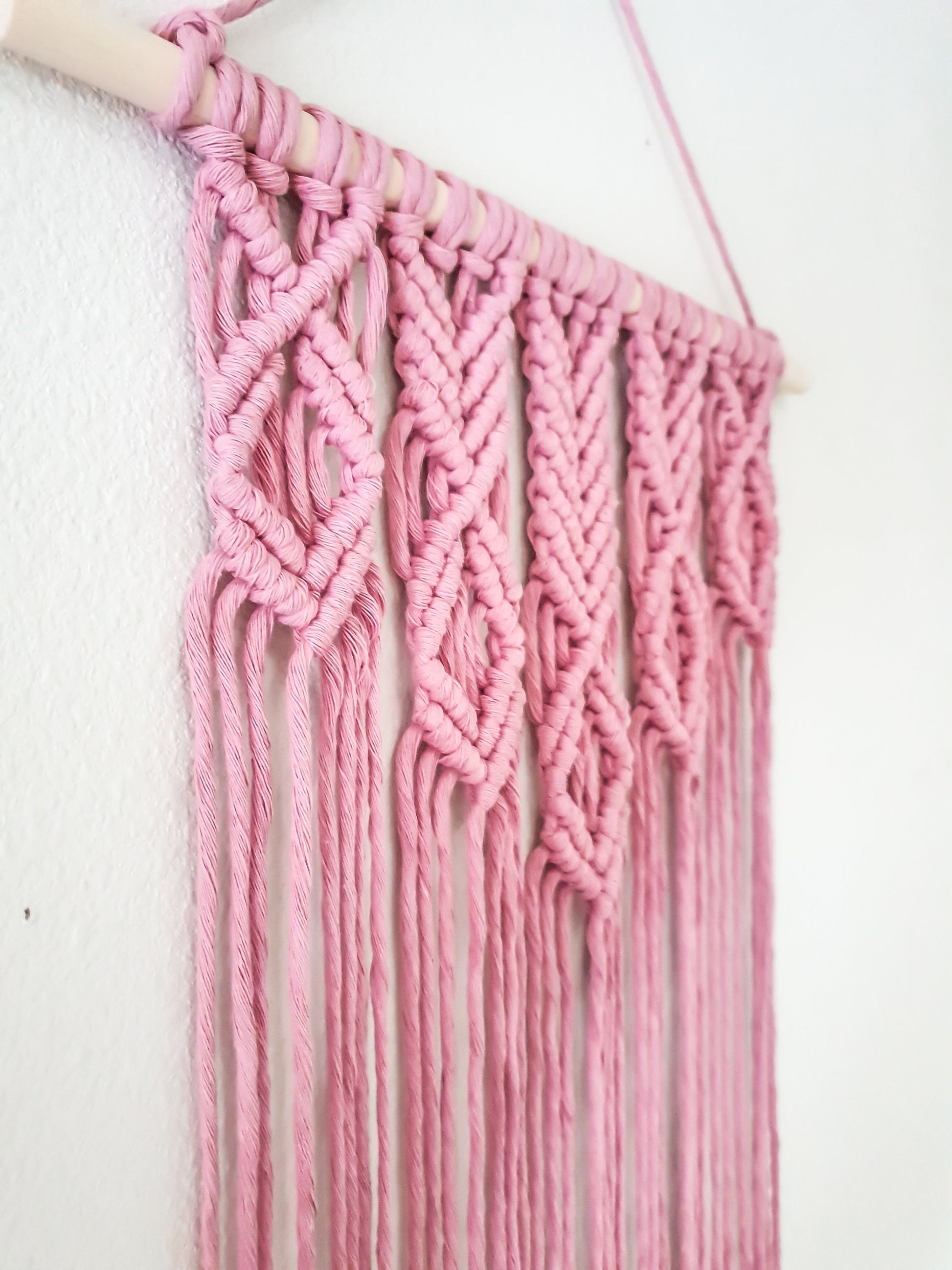 Pink Macrame Wall Hanging, Macrame Wall Art, Woven Wall Hanging, Boho Wall Decor, Wall Tapestry, Macrame, Nursery Decor, Girls Room Decor