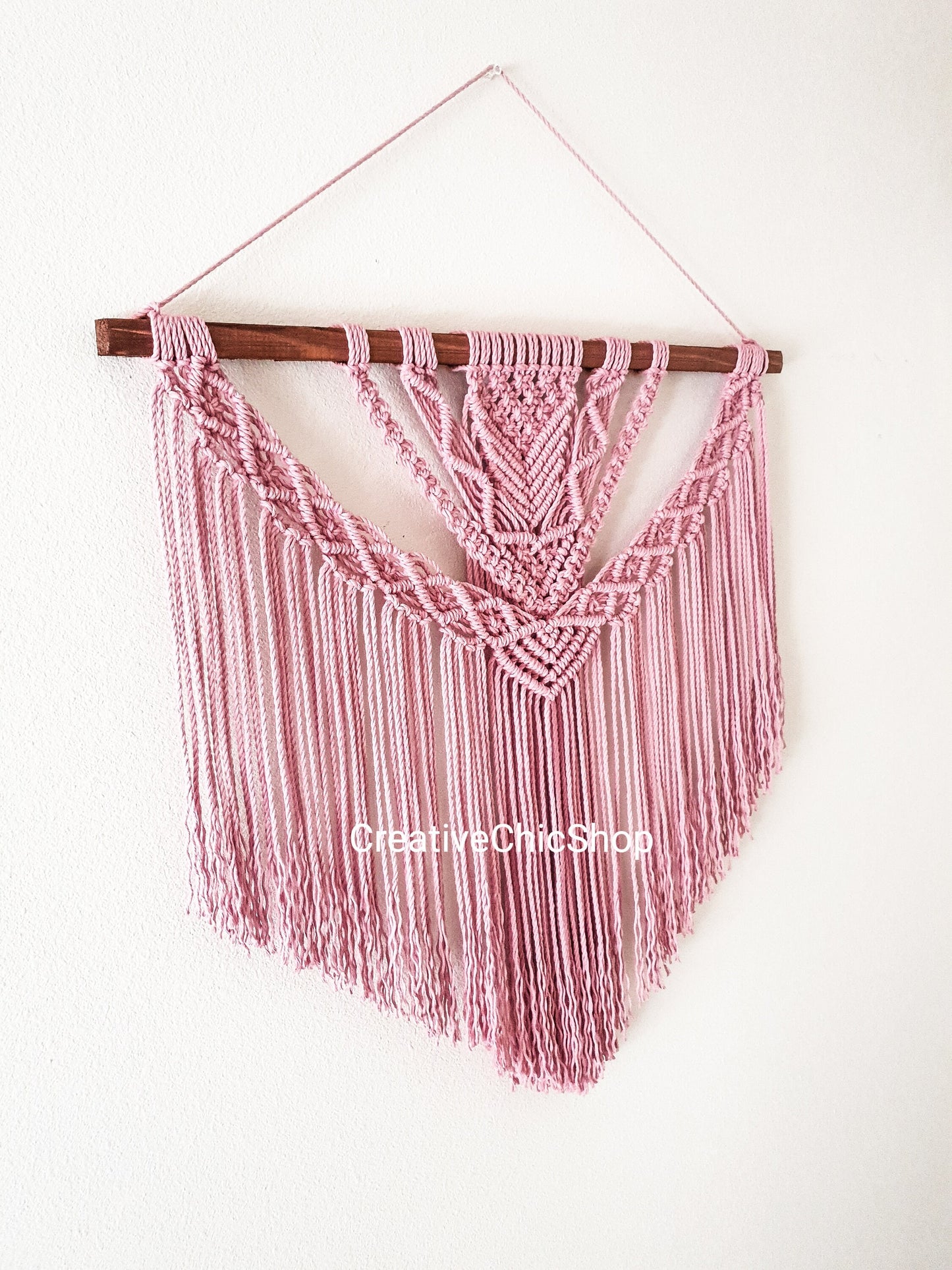 Large Macrame Wall Hanging, Macrame Wall Art, Woven Wall Hanging, Boho Wall Decor, Wall Tapestry, Macrame, pink, Girls Room, Minimalist