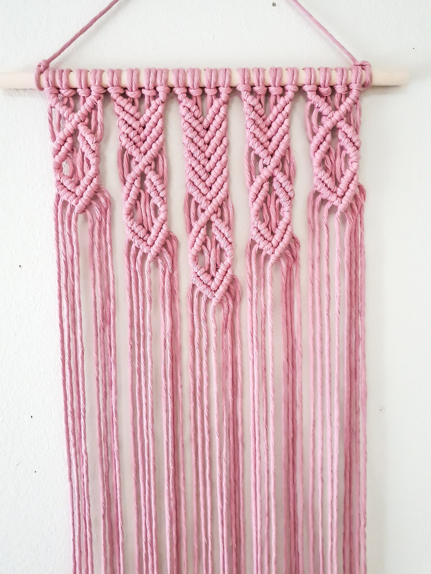 Pink Macrame Wall Hanging, Macrame Wall Art, Woven Wall Hanging, Boho Wall Decor, Wall Tapestry, Macrame, Nursery Decor, Girls Room Decor