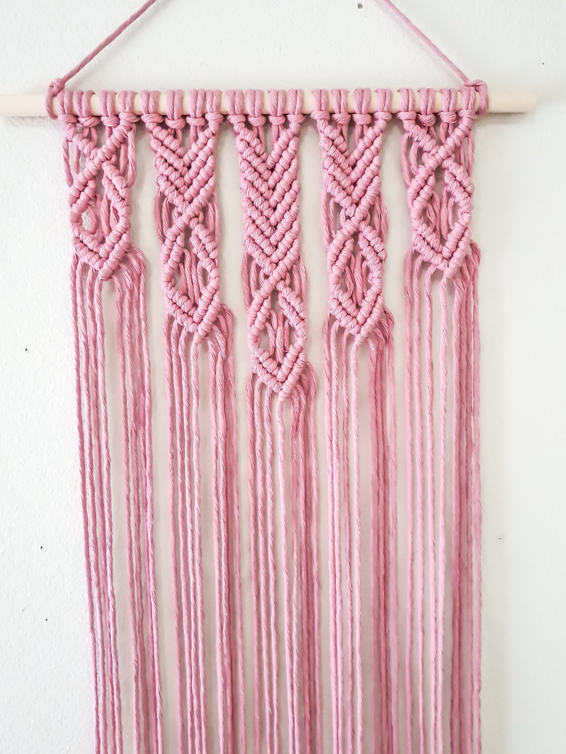 Pink Macrame Wall Hanging, Macrame Wall Art, Woven Wall Hanging, Boho Wall Decor, Wall Tapestry, Macrame, Nursery Decor, Girls Room Decor