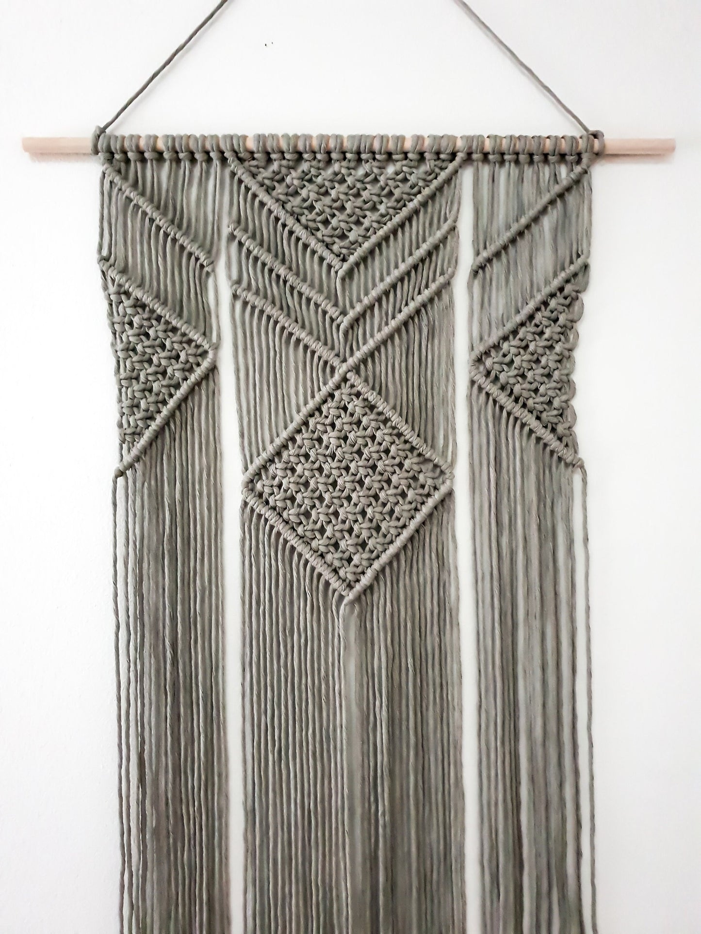 Large Macrame Wall Hanging, Macrame Wall Art, Woven Wall Hanging, Boho Wall Decor, Wall Tapestry, Macrame, Gray, Housewarming Minimalist