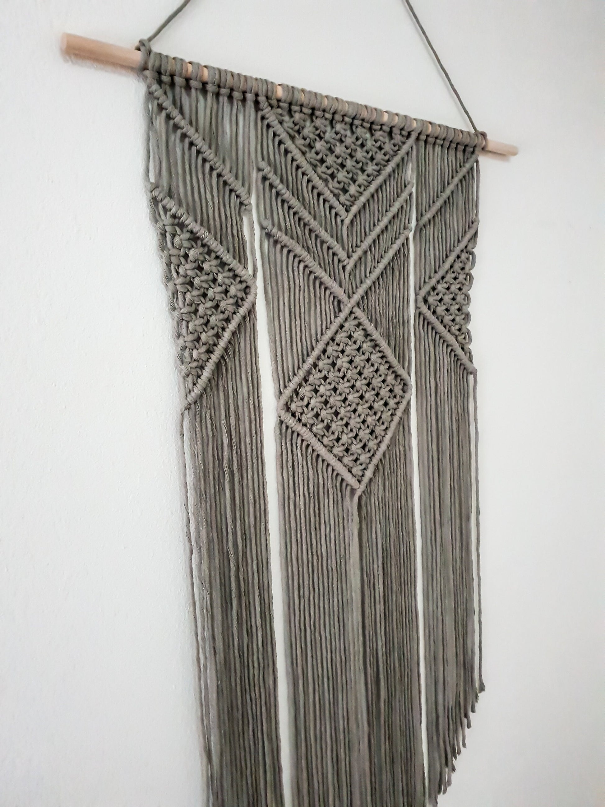 Large Macrame Wall Hanging, Macrame Wall Art, Woven Wall Hanging, Boho Wall Decor, Wall Tapestry, Macrame, Gray, Housewarming Minimalist