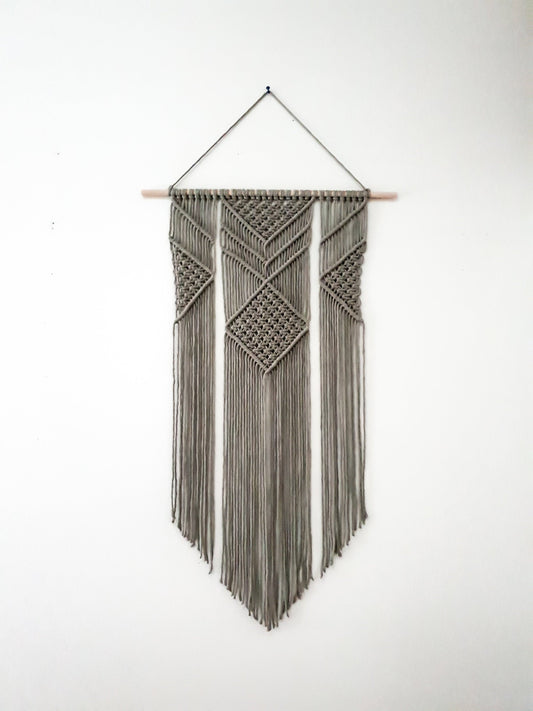 Large Macrame Wall Hanging, Macrame Wall Art, Woven Wall Hanging, Boho Wall Decor, Wall Tapestry, Macrame, Gray, Housewarming Minimalist