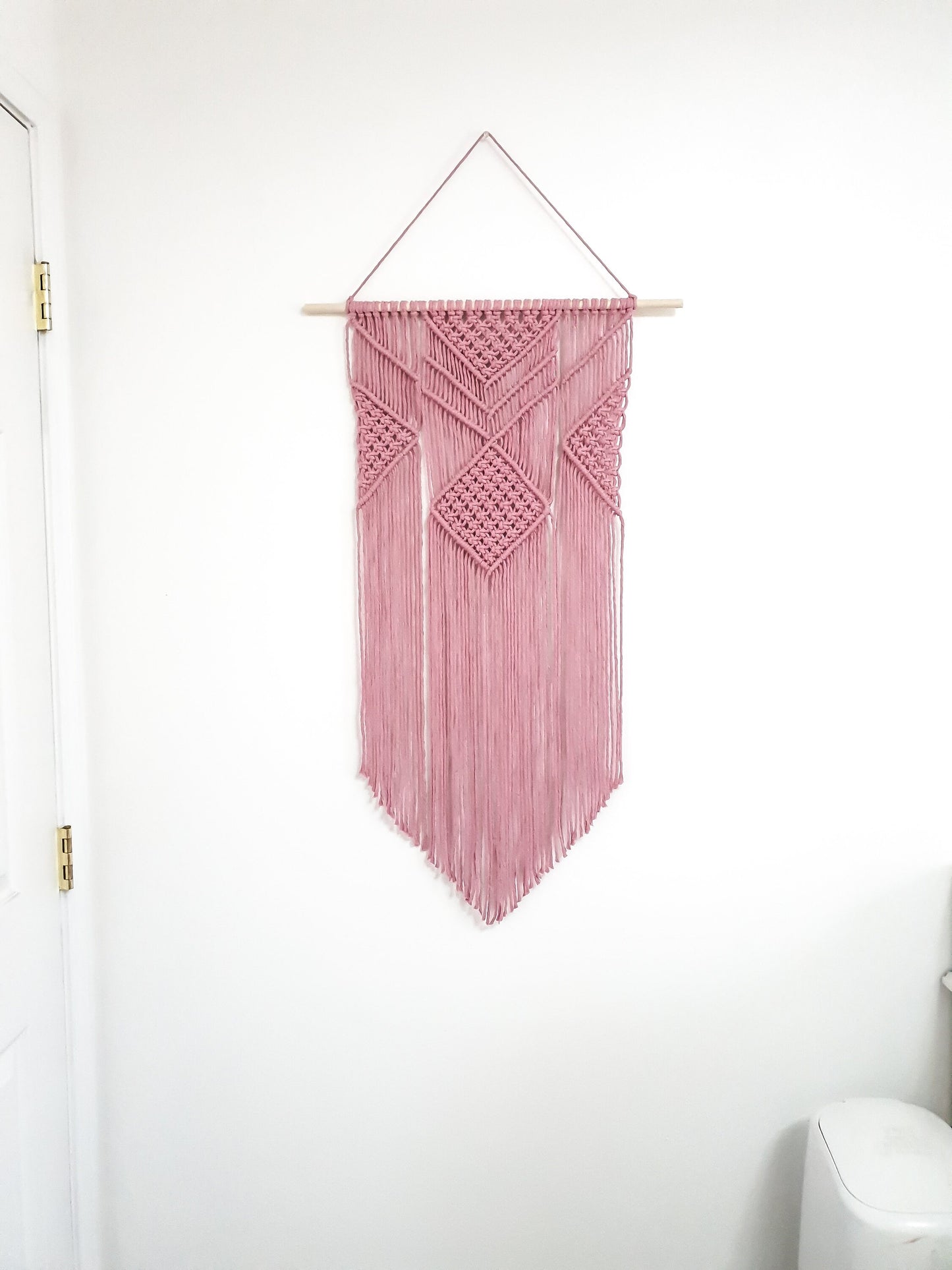 Large Macrame Wall Hanging, Macrame Wall Art, Woven Wall Hanging, Boho Wall Decor, Wall Tapestry, Macrame, Pink Nursery, Minimalist, Aztec