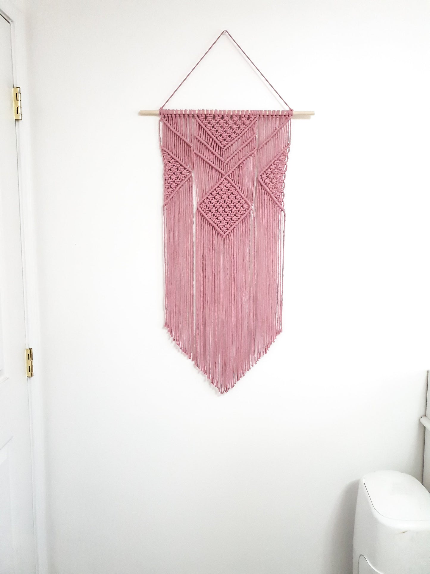 Large Macrame Wall Hanging, Macrame Wall Art, Woven Wall Hanging, Boho Wall Decor, Wall Tapestry, Macrame, Pink Nursery, Minimalist, Aztec