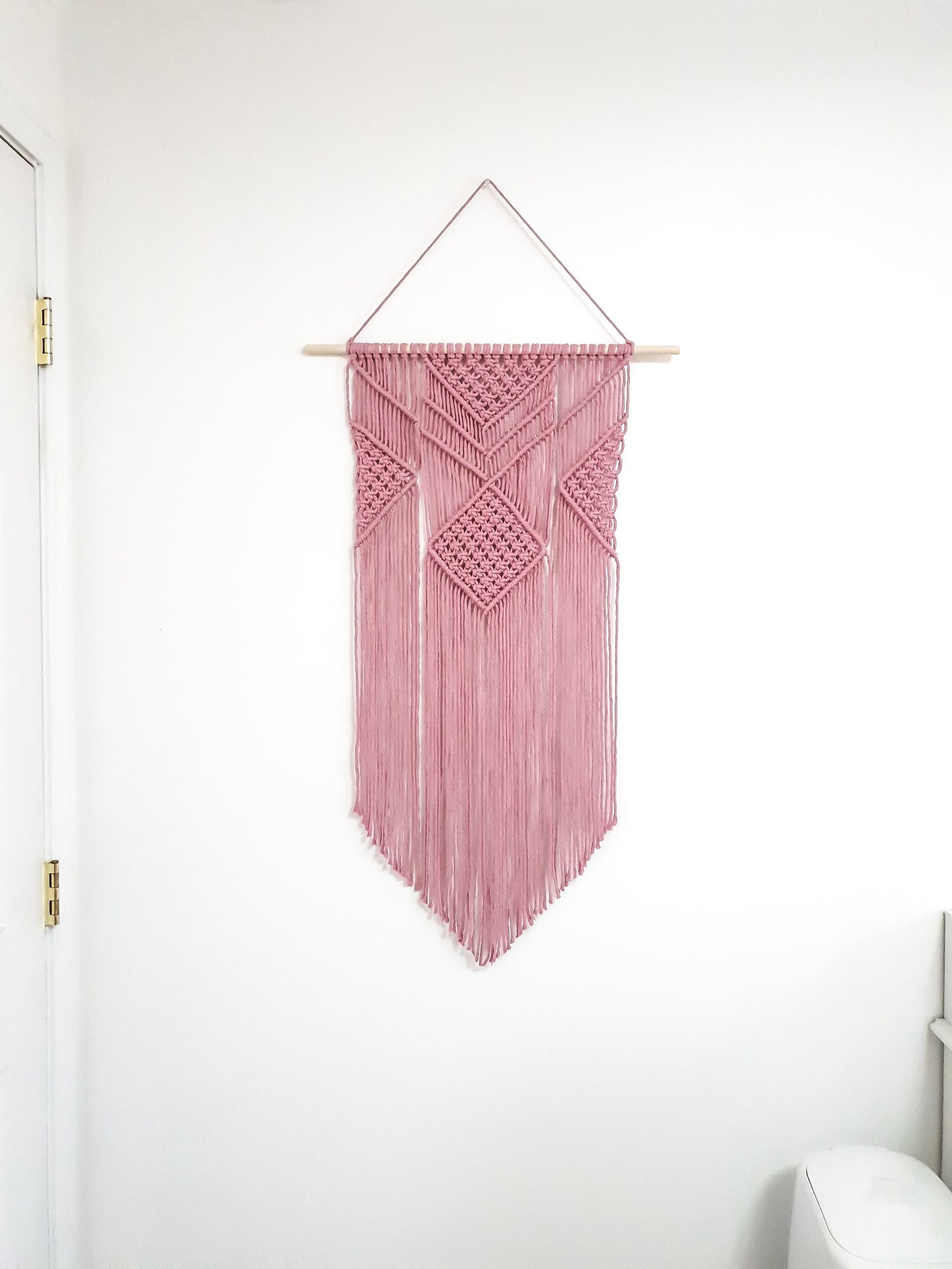Large Macrame Wall Hanging, Macrame Wall Art, Woven Wall Hanging, Boho Wall Decor, Wall Tapestry, Macrame, Pink Nursery, Minimalist, Aztec