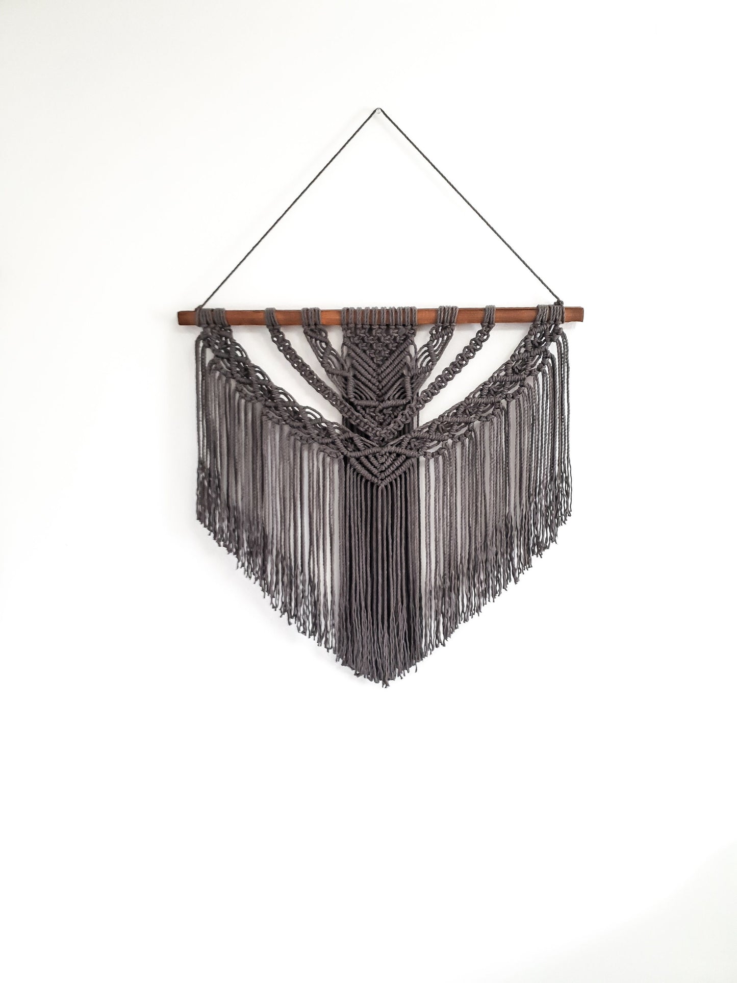 Large Macrame Wall Hanging, Macrame Wall Art, Woven Wall Hanging, Boho Wall Decor, Wall Tapestry, Macrame, Gray, Grey, Minimalist