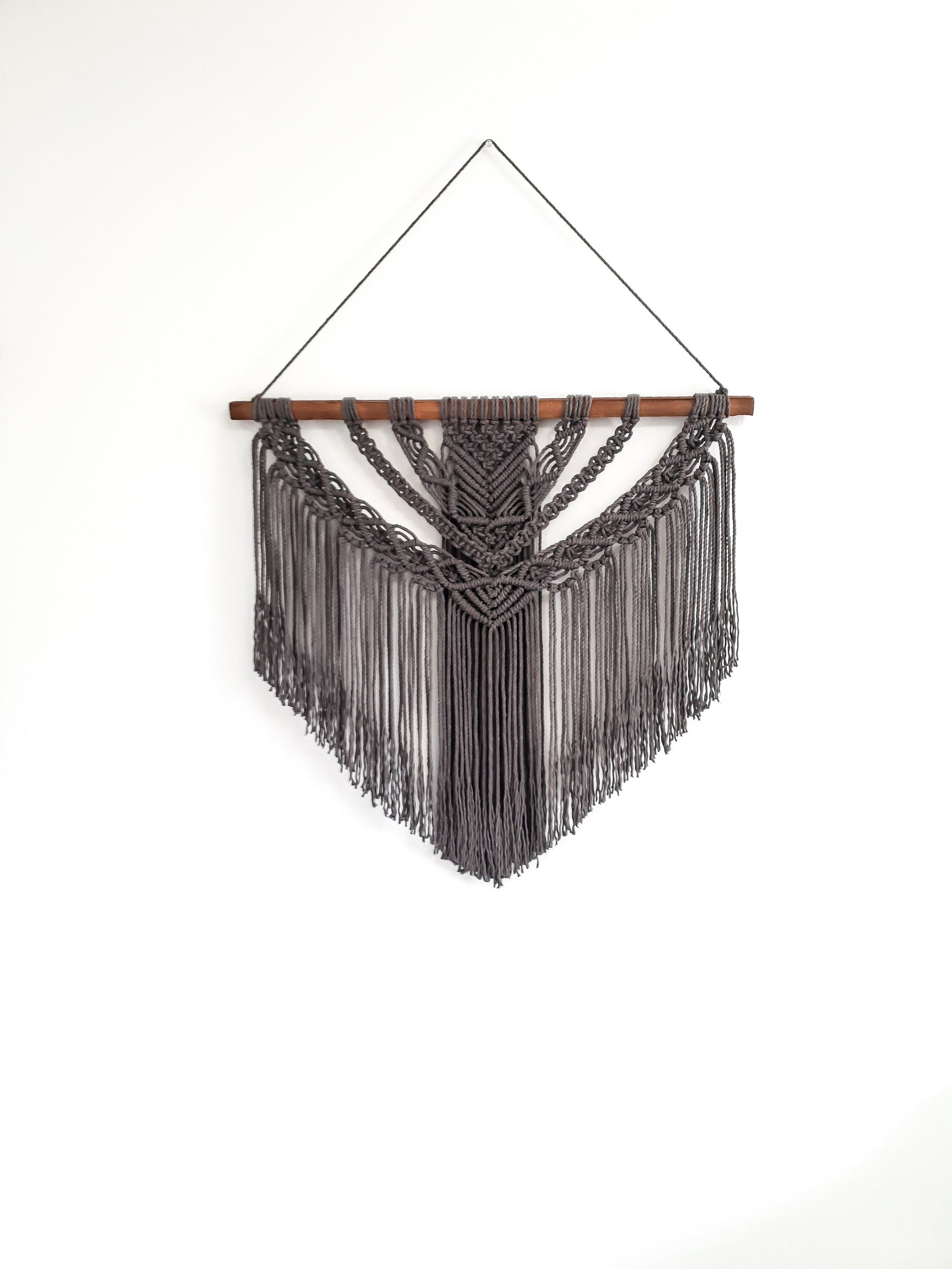 Large Macrame Wall Hanging, Macrame Wall Art, Woven Wall Hanging, Boho Wall Decor, Wall Tapestry, Macrame, Gray, Grey, Minimalist